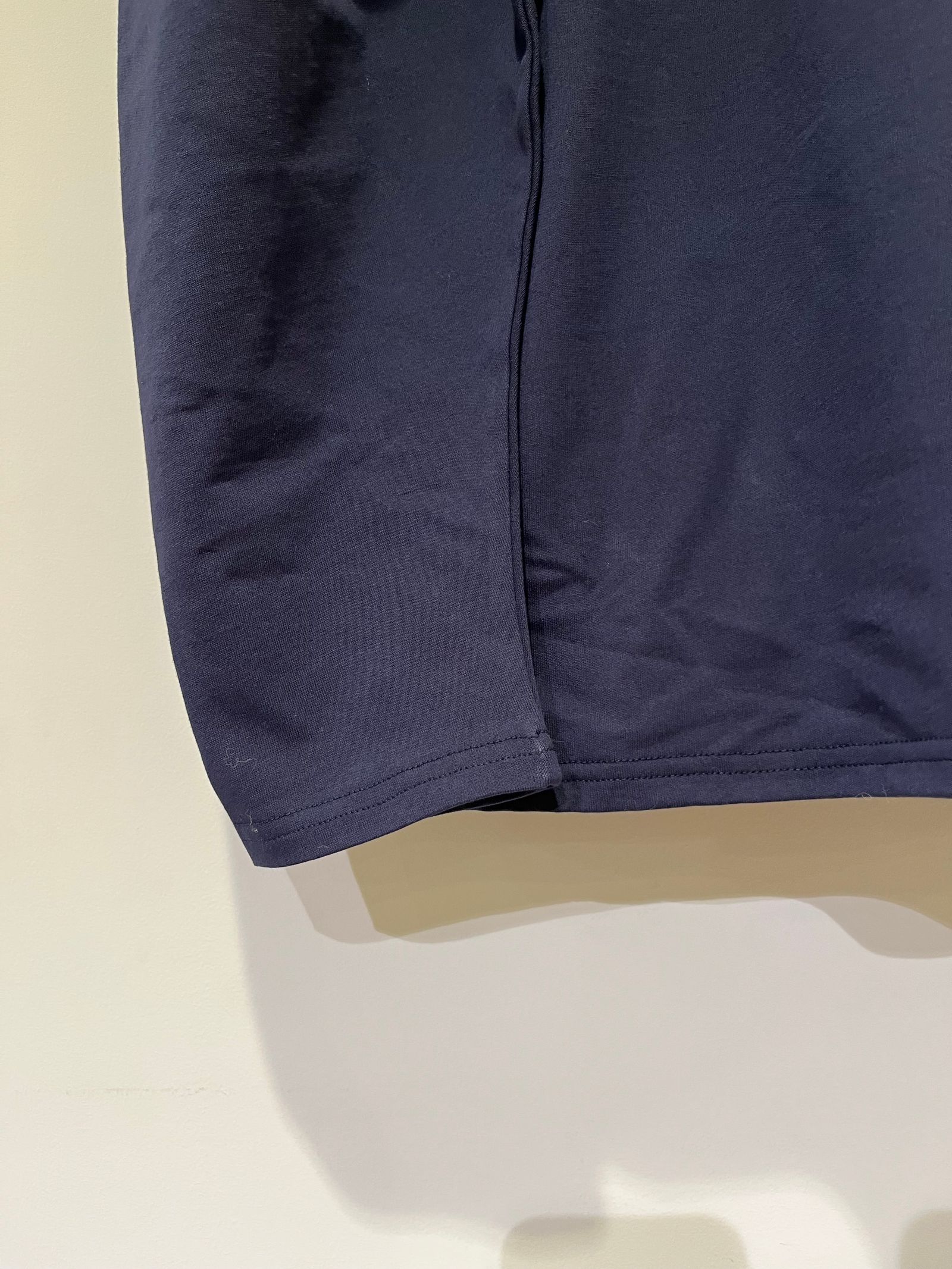 SHIRRING JERSEY BLOUSE / パフスリーブカットソー / ロンT / ネイビー