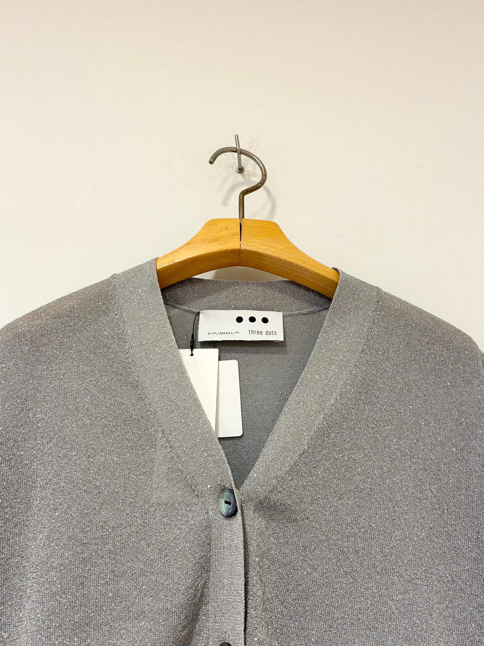 シマ―セーター ハーフスリーブカーディガン / シアーラメカーディガン / グレー