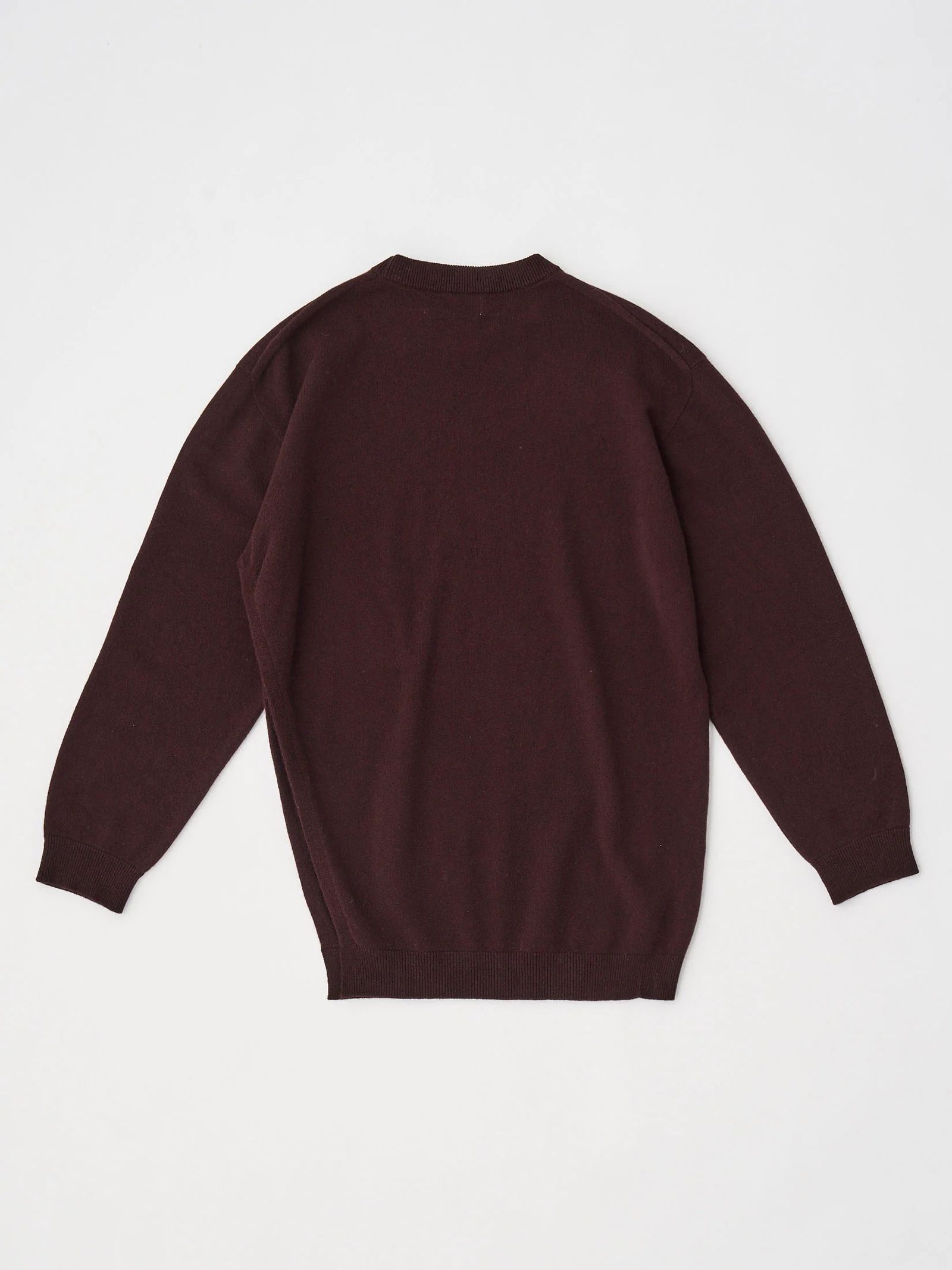 EX SUPER FINE WOOLEN WOOL HIGH-GAUGE KNIT P/O / ニットチュニック / ブラウン / ボルドー