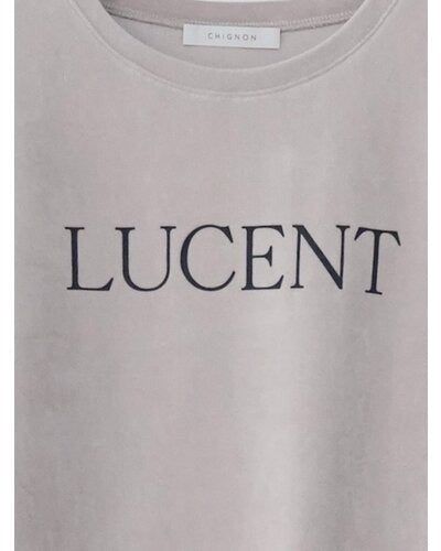 "LUCENT"プリントベロアTEE / グレー
