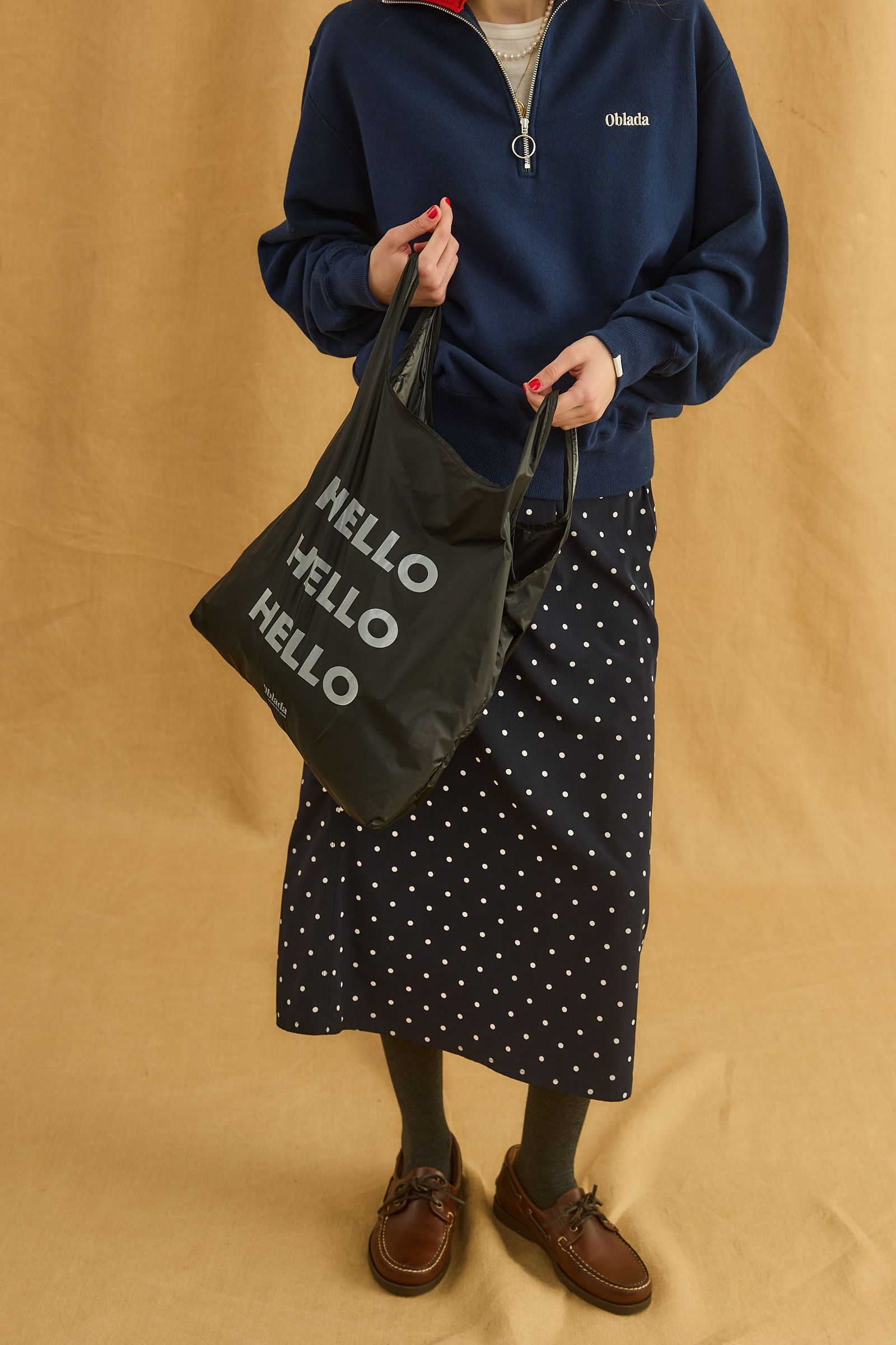DOT EASY SKIRT / ドットスカート / ネイビー