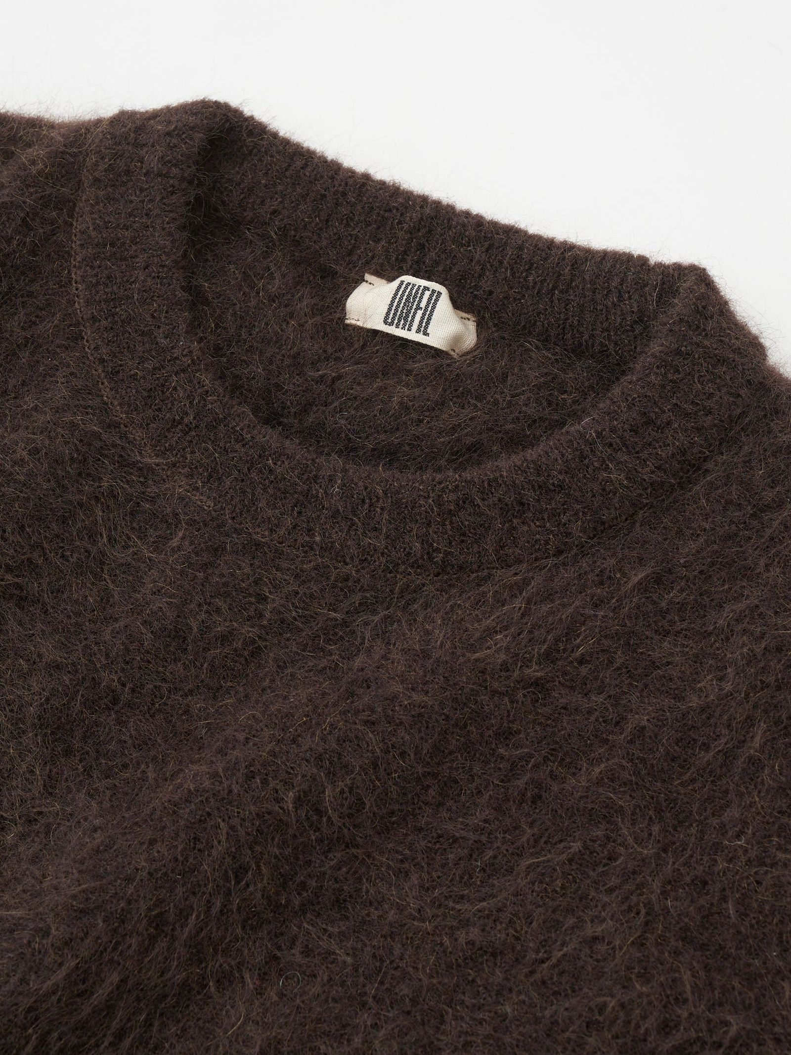 STRETCH SUPERKID MOHAIR CREW-NECK P/O / モヘヤニット / ダークブラウン
