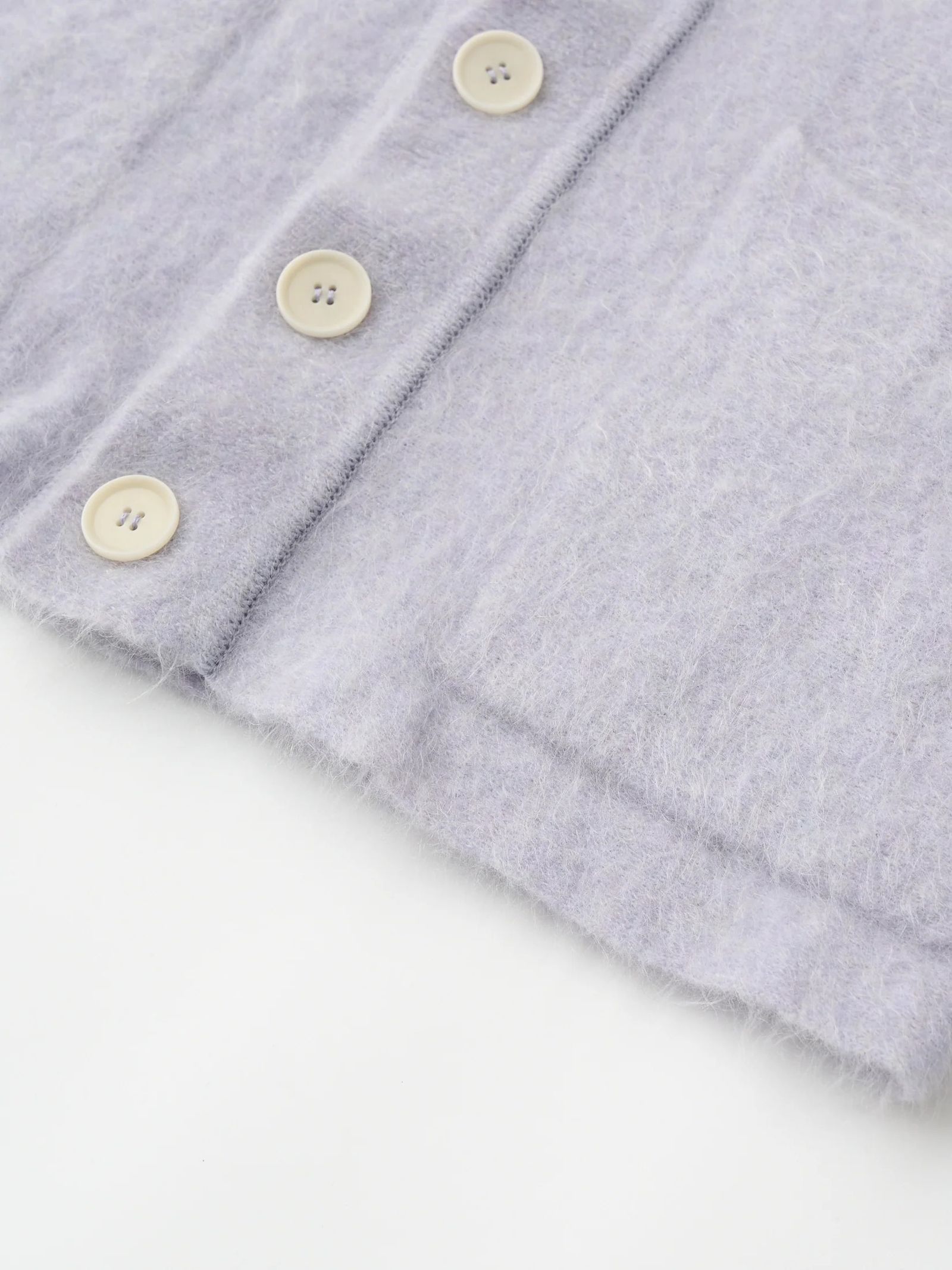 STRETCH SUPERKID MOHAIR C/D / モヘヤニットカーディガン / ライトブルー