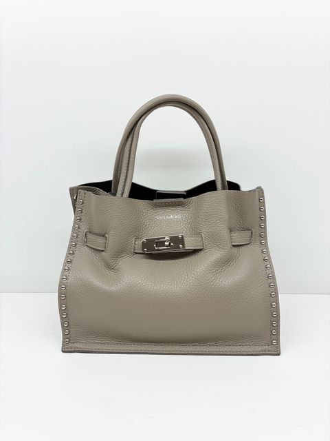 MIRO / スタッズ付き2wayレザートートバッグ / ライトトープ / ベージュ / グレージュ