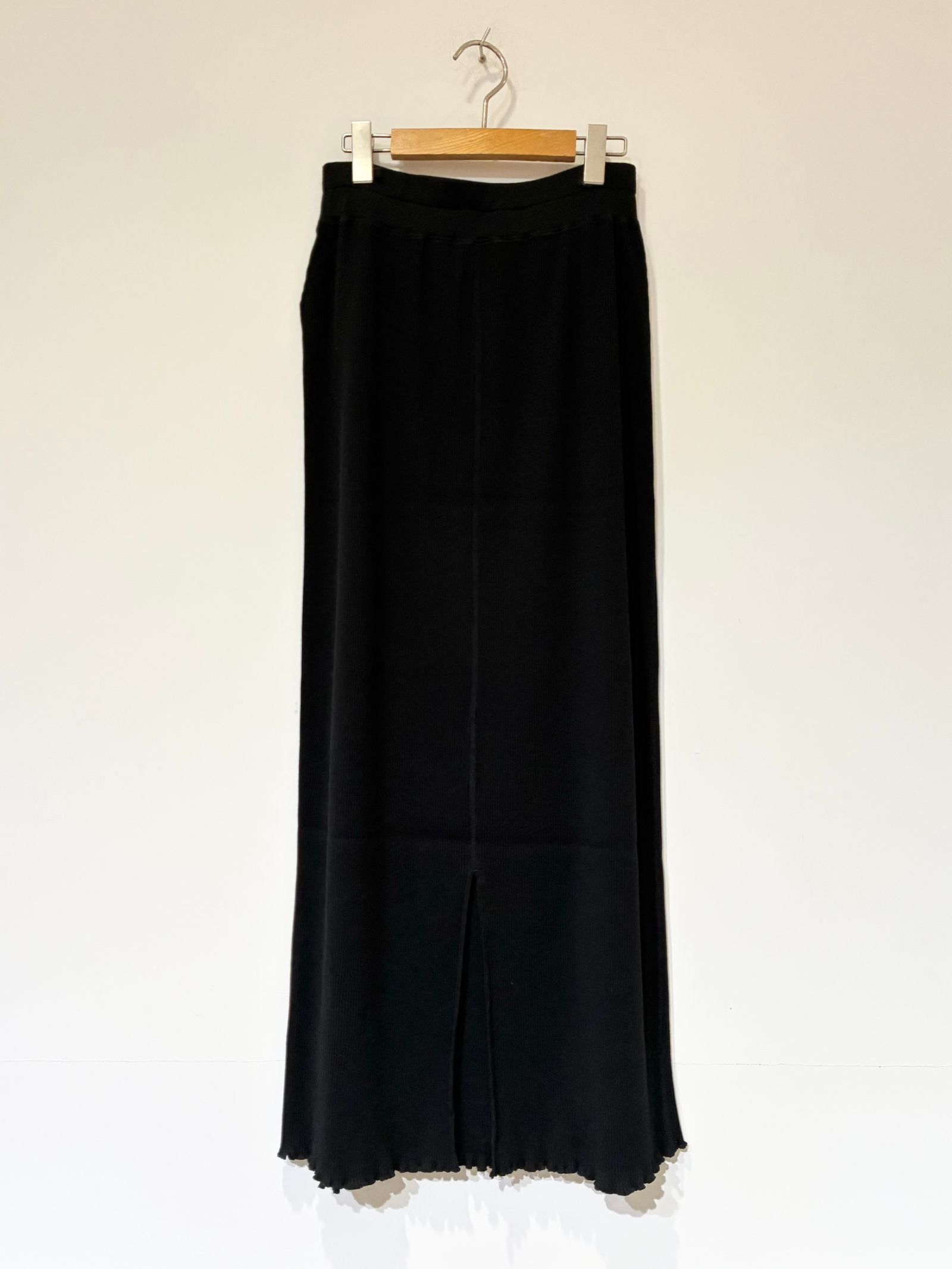 スーピマテレコタイトロングスカート / リブタイトスカート / ブラック