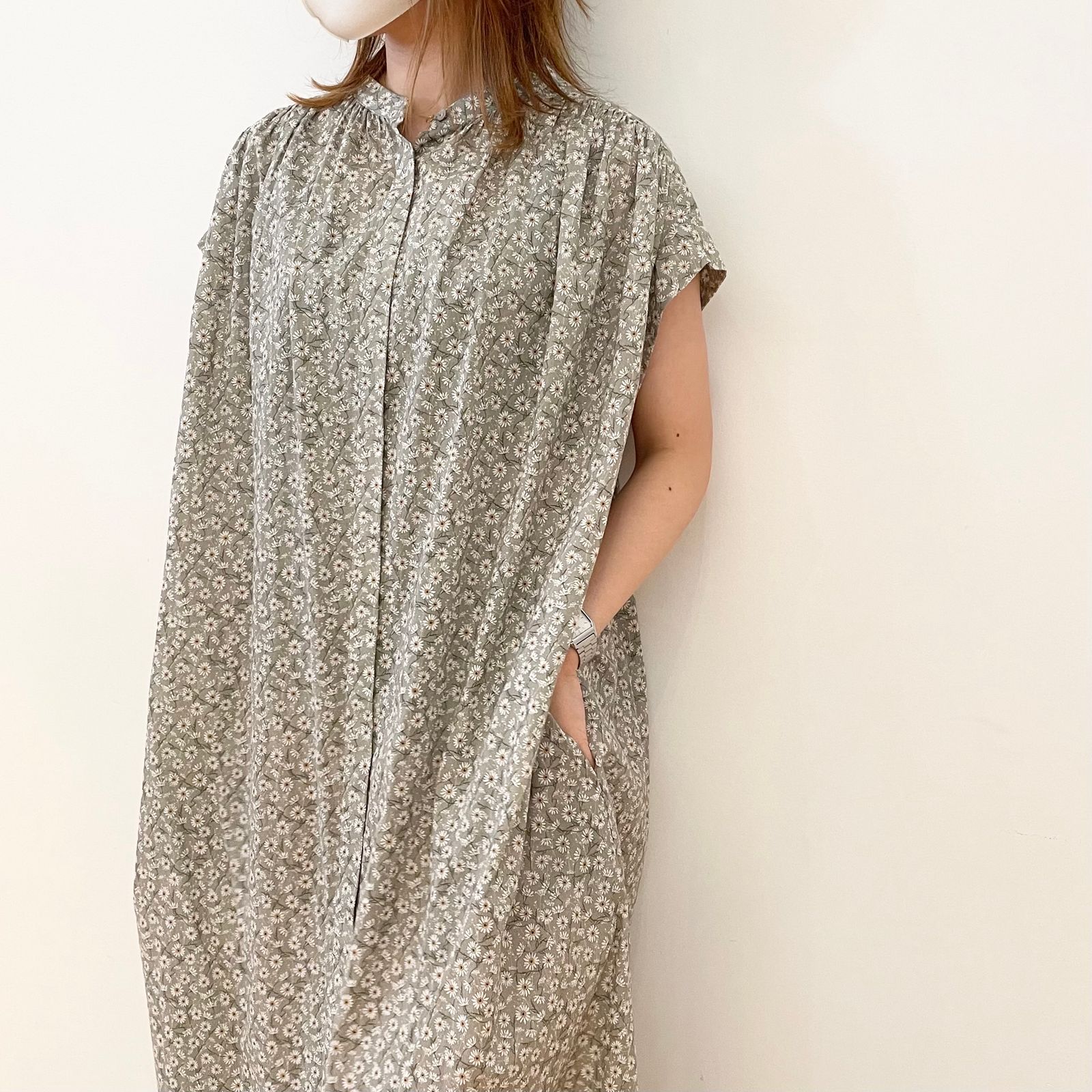 PASSIONE 一枚でかわいい花柄シャツワンピース