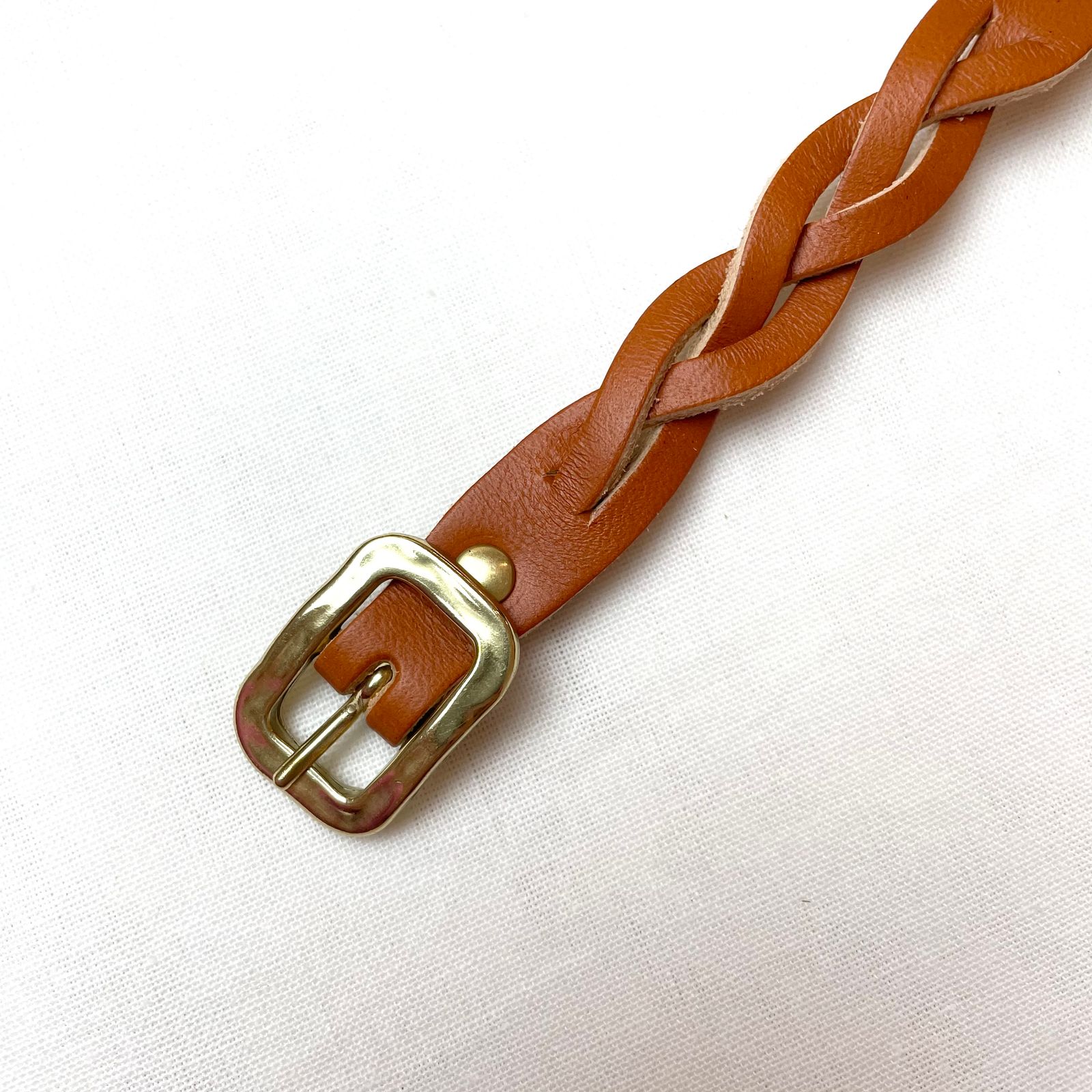 ロゴレザーメッシュブレスレット