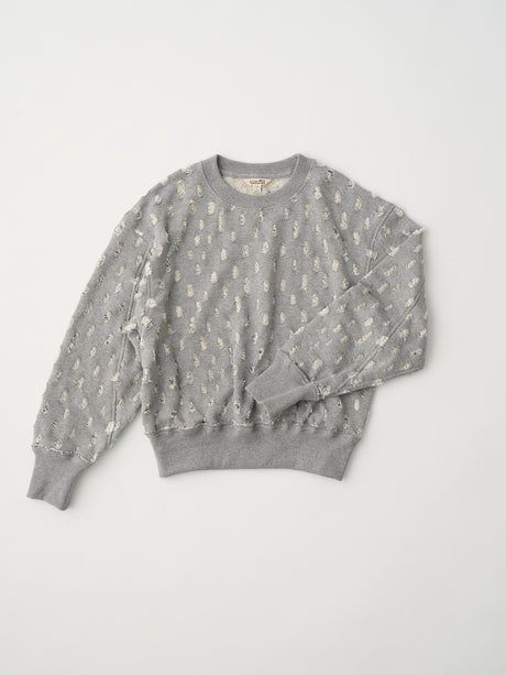 ripped-mesh cotton terry sweatshirt / メッシュ加工スウェット / グレー