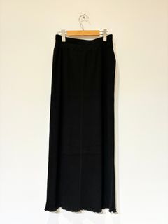 スーピマテレコタイトロングスカート / リブタイトスカート / ブラック