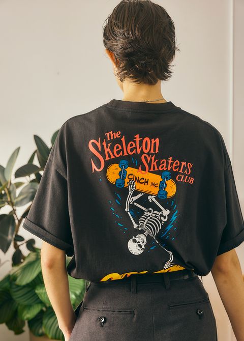 SKELETON TEE / バックプリントTシャツ / ブラック