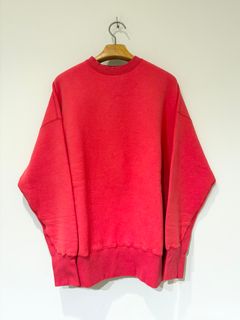 ダウニーウラケプルオーバーuni / 裏起毛オーバーサイズスウェット / レッド