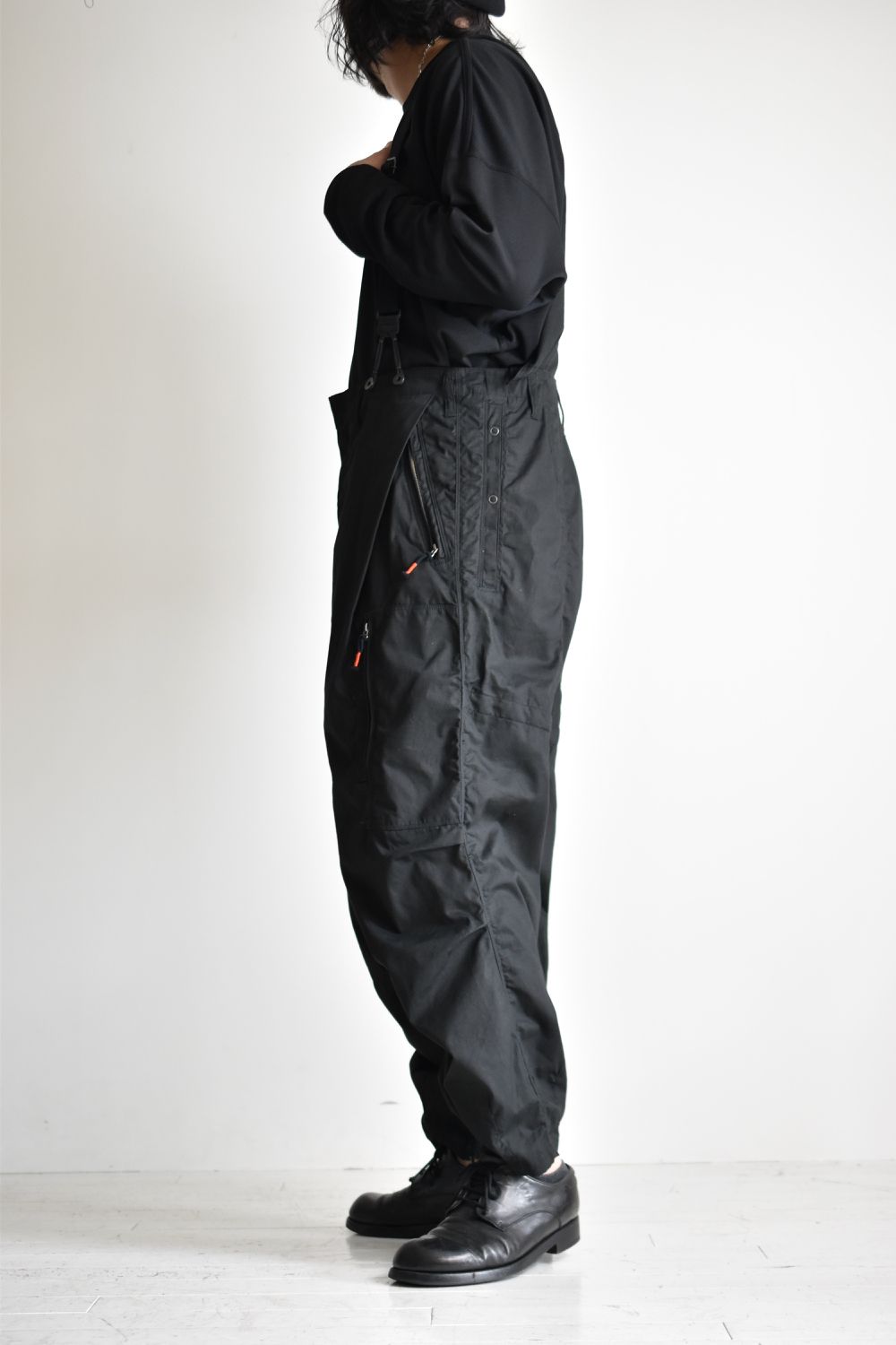FLIGHT PLEATED SUSPENDER TROUSERS c/#1 BLACK