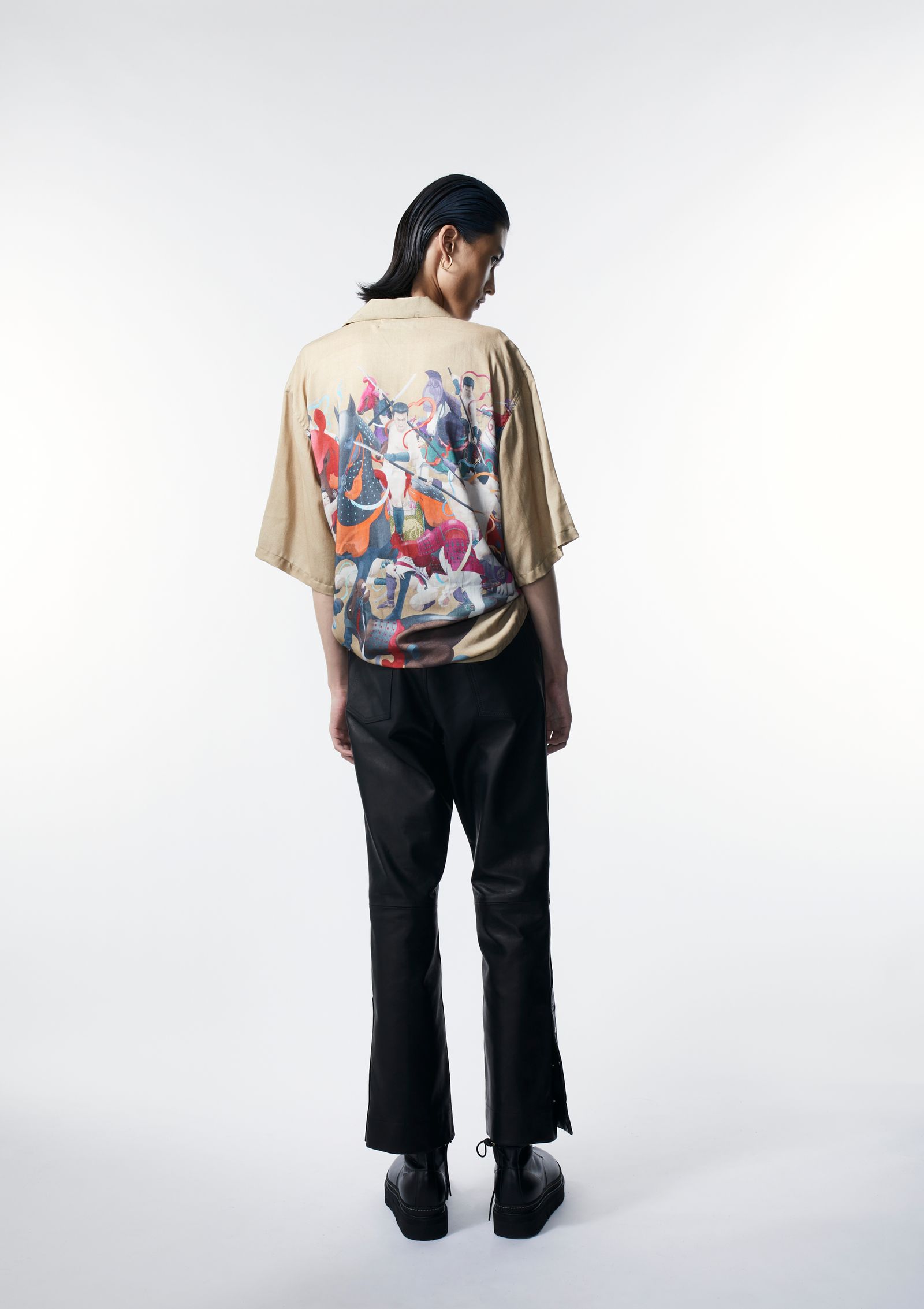 × 天明屋尚「韻」OPEN COLLAR SHIRT / 半袖シャツ (BEIGE)