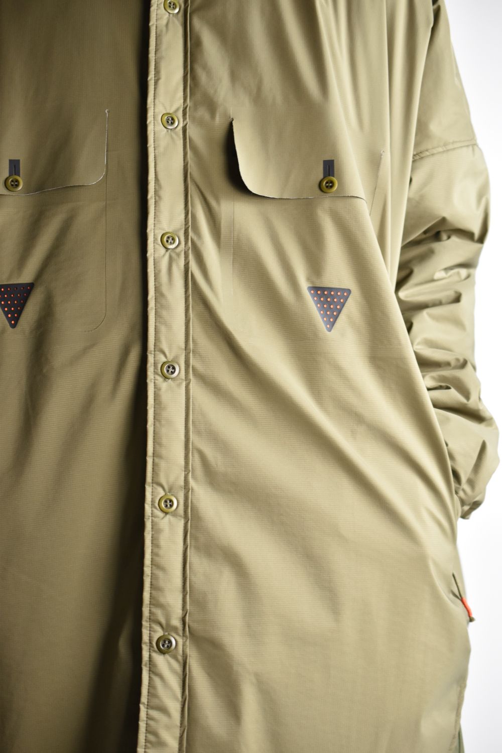 TOO BIG BAGGY QUILTED SHIRT COAT c/#2 KHAKI