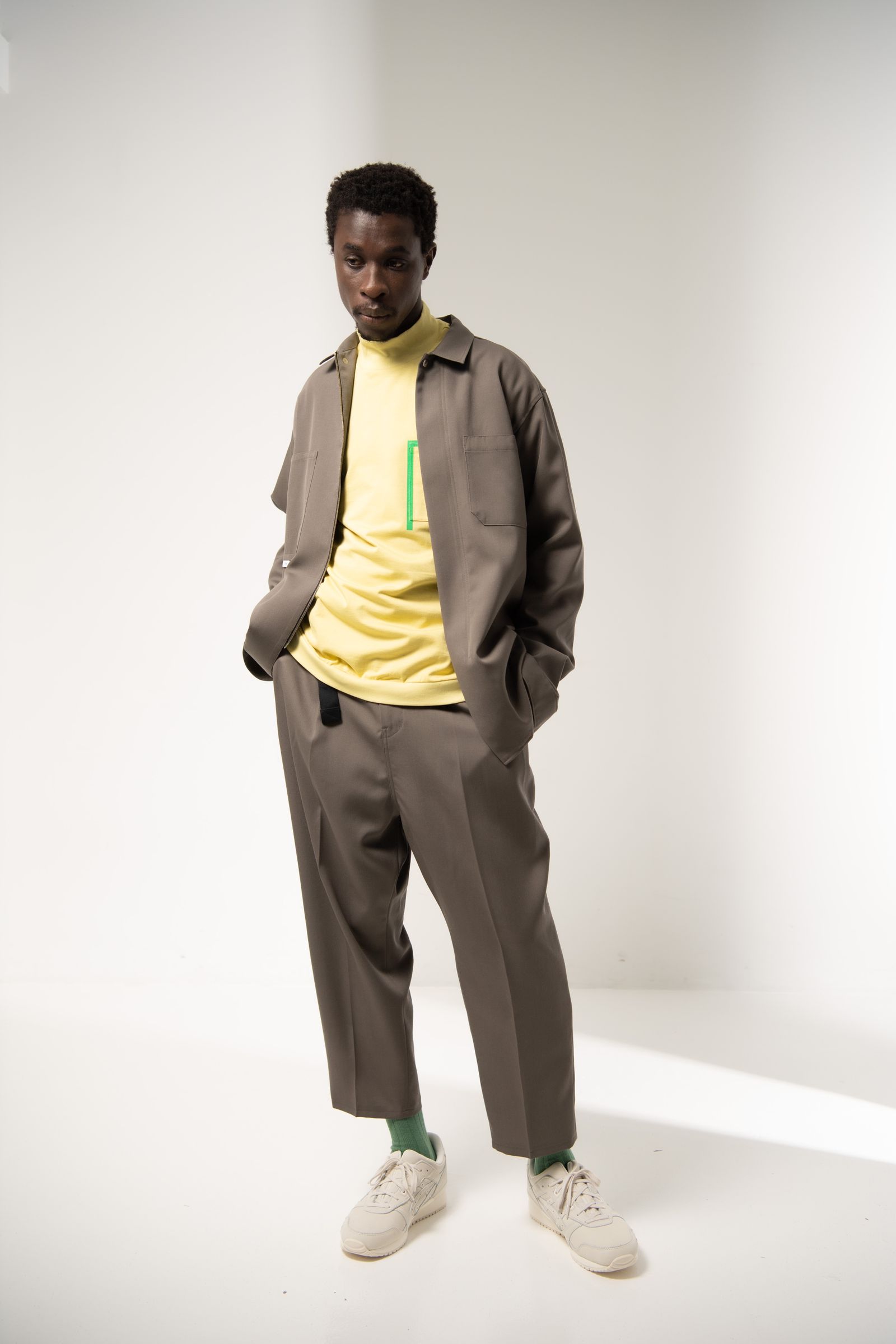 「予約商品」GRID MARKED T-SHIRT (LEMON)