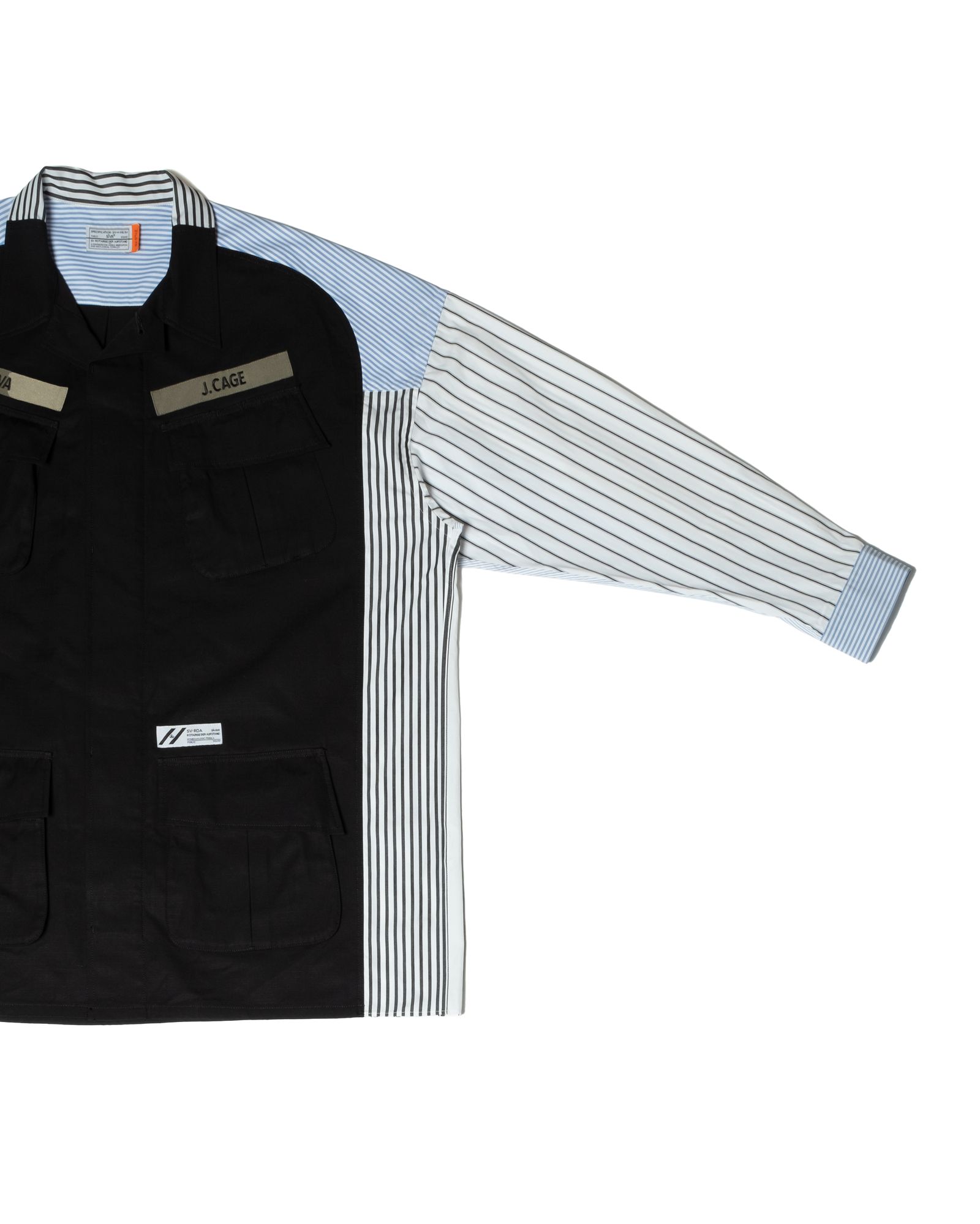 「予約商品」JUNGLE-FATIGUE OVERSIZED STRIPE SHIRTS / col: BLACK_base