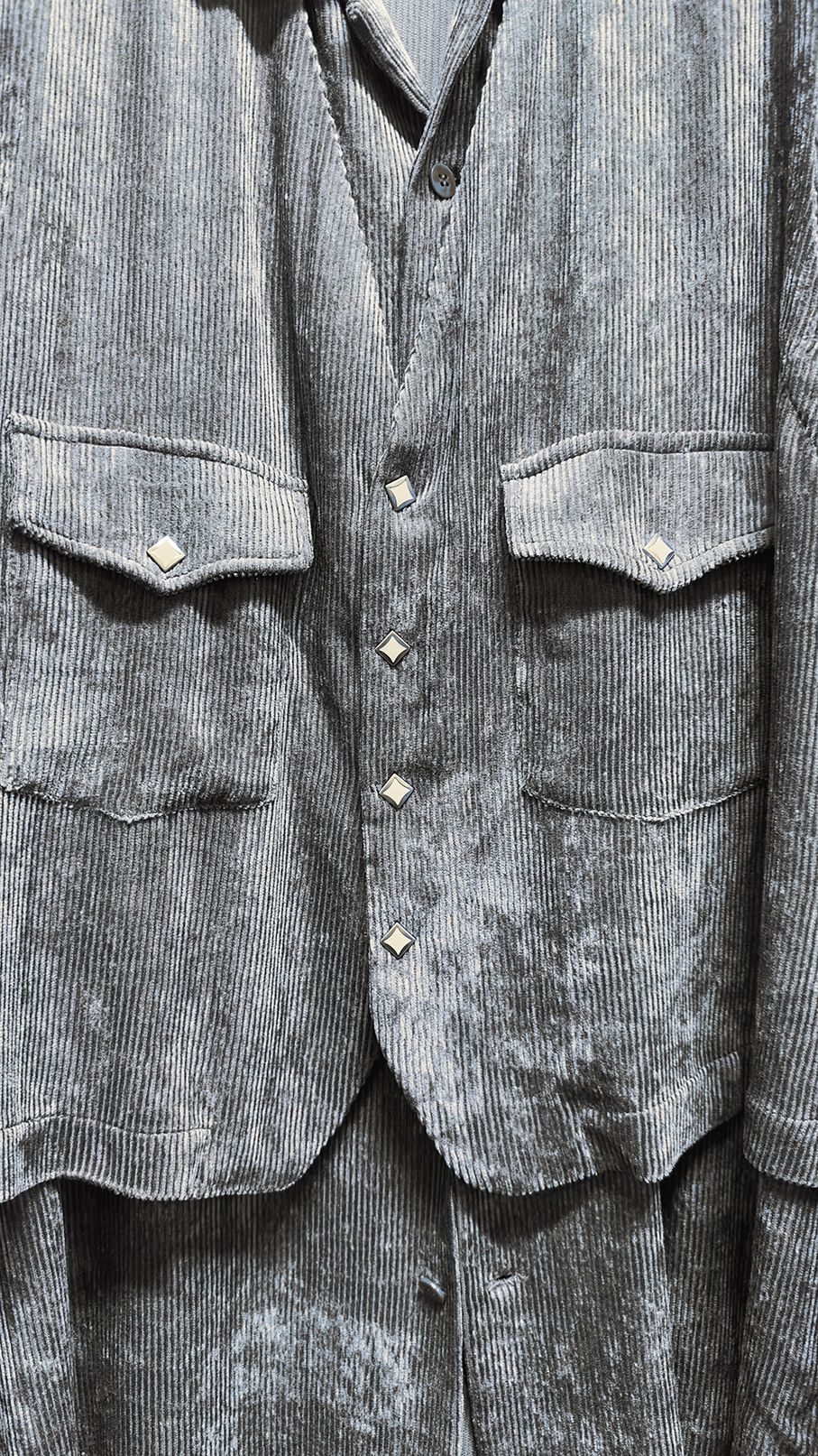 MORISSON’S LAYERED SHIRT / ベスト レイヤード コーデュロイシャツ (Black, MIntgreen, White)