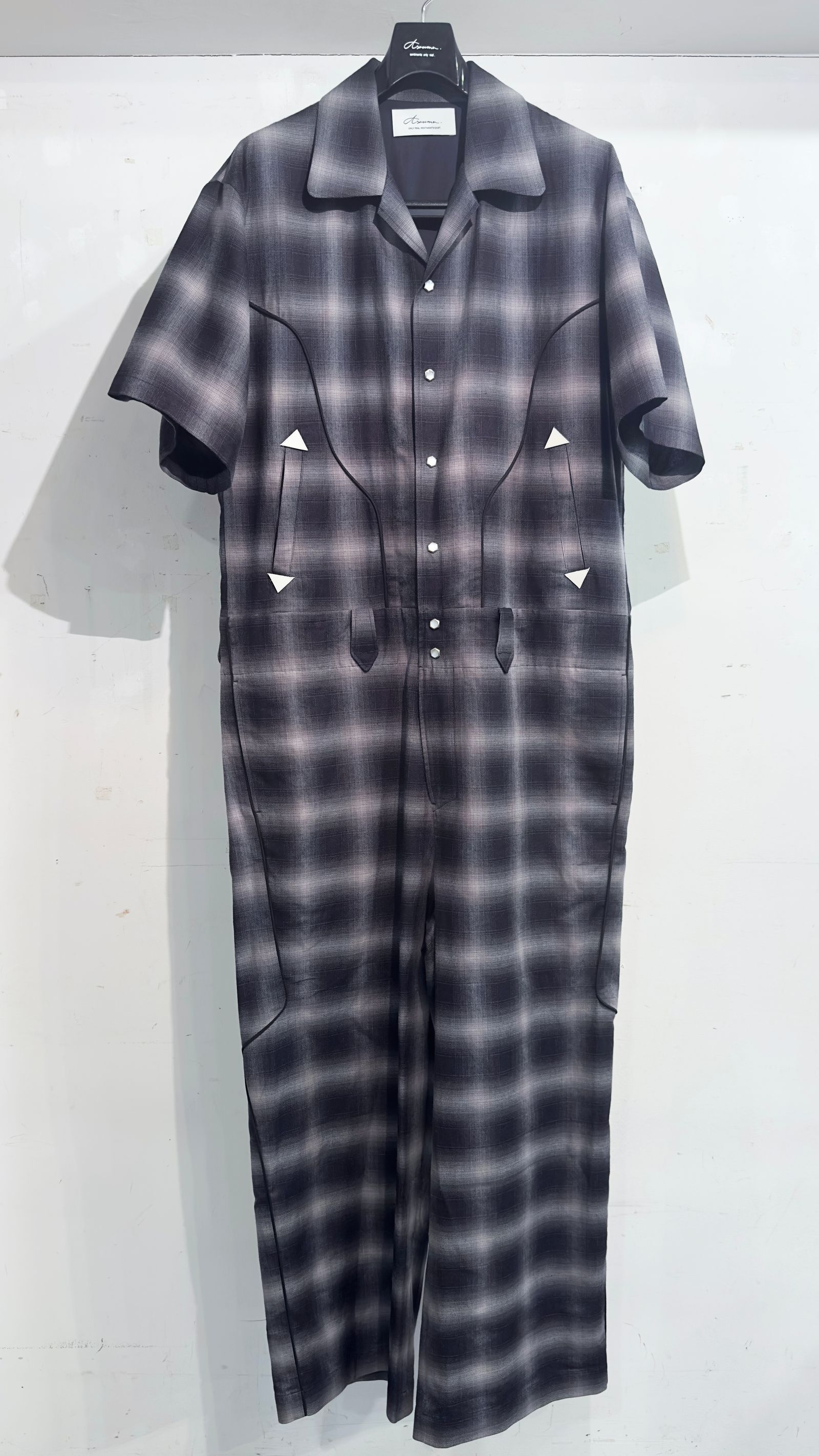 OMBRE WESTERN JUMP SUIT / チェックジャンプスーツ (INDIGO)