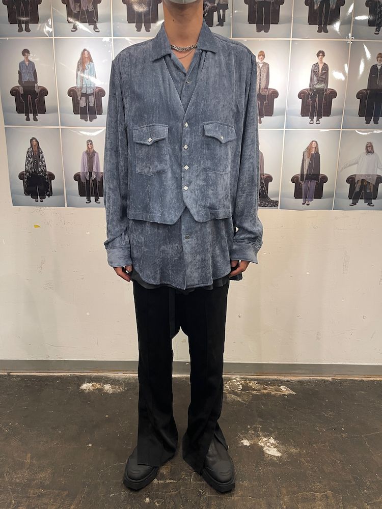 MORISSON’S LAYERED SHIRT / ベスト レイヤード コーデュロイシャツ (Black, MIntgreen, White)