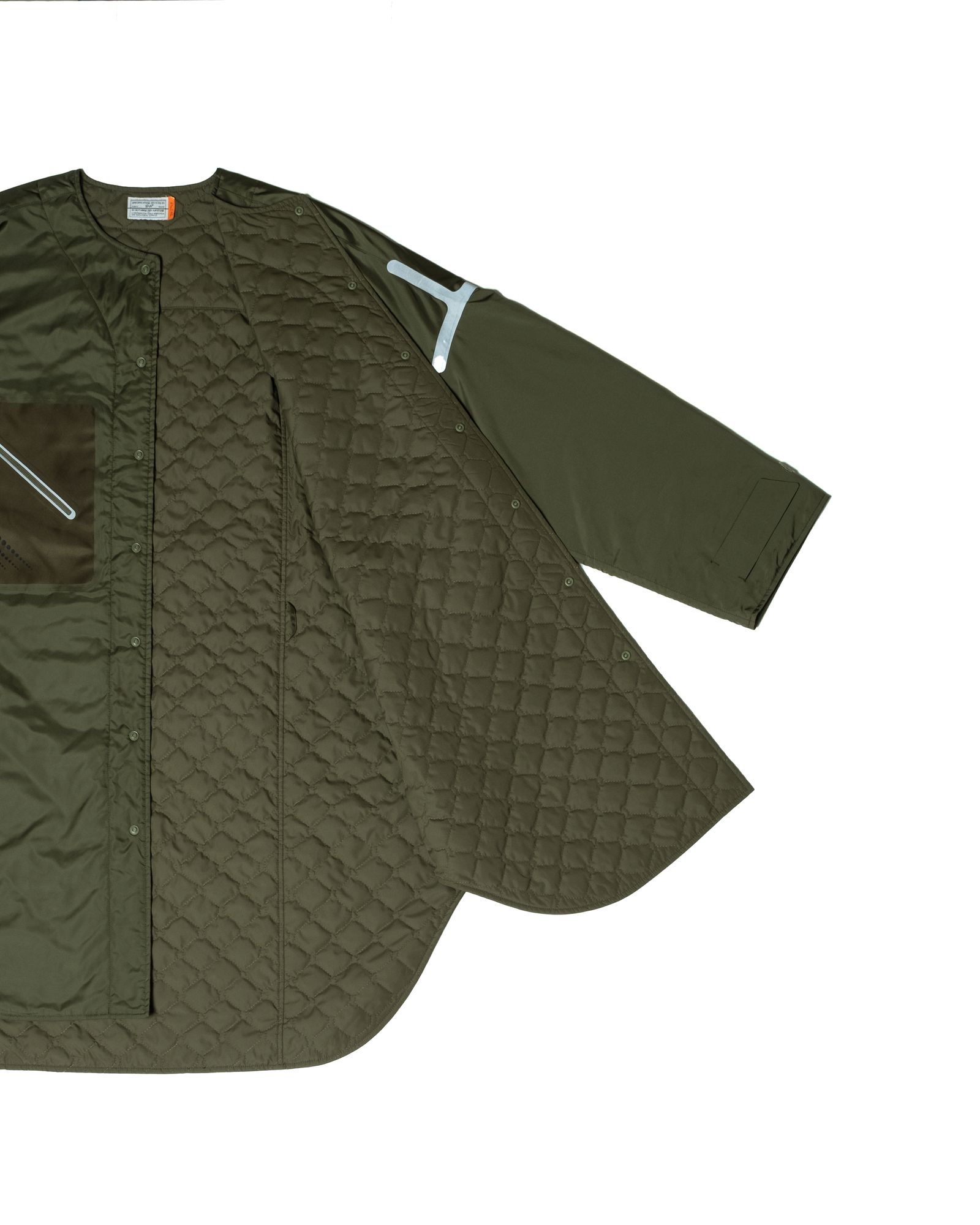 「予約商品」COLLARLESS OVERSIZED LONG PADDING COAT / col: KHAKI