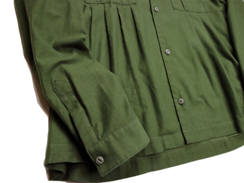 MOLESKIN PLEATS SHIRTS (OLIVE)