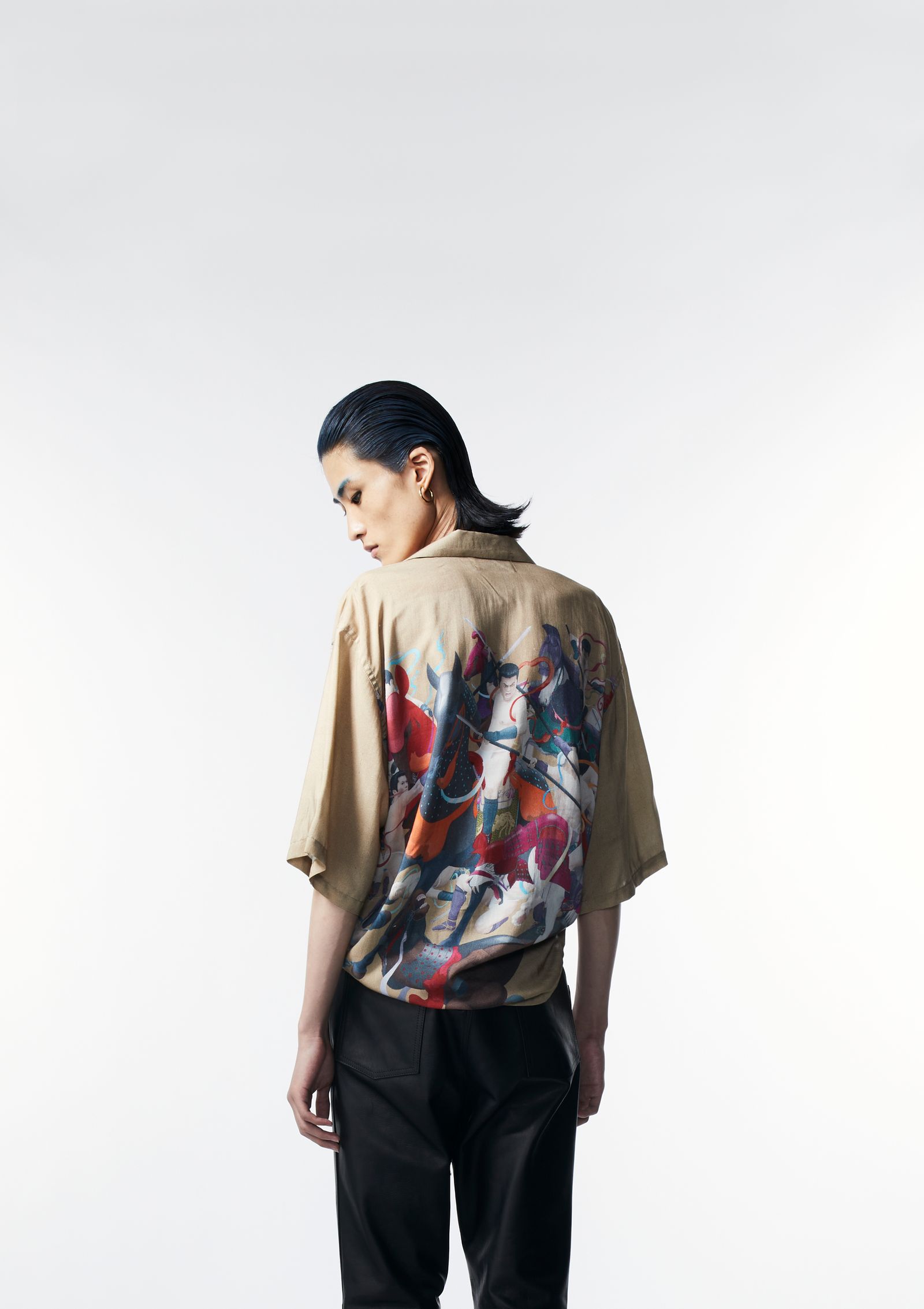 × 天明屋尚「韻」OPEN COLLAR SHIRT / 半袖シャツ (BEIGE)