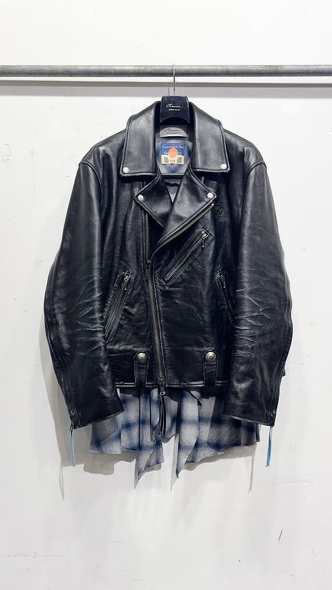 × BLACKMEANS LINING HANGED RIDERS JACKET / ダブルライダース (BLACK)