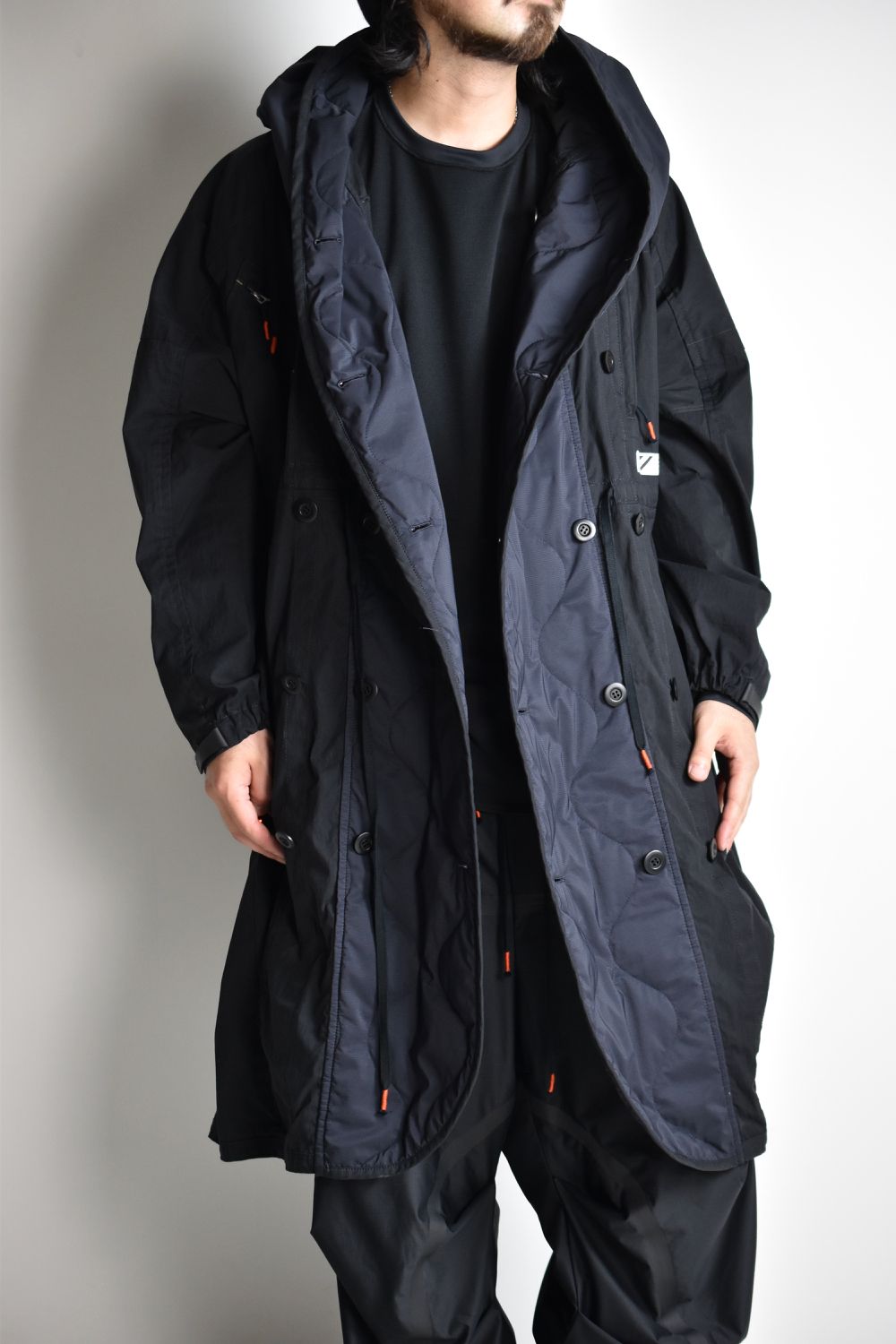 FLIGHT BALLOON WIDE LONG COAT c/#1 BLACK