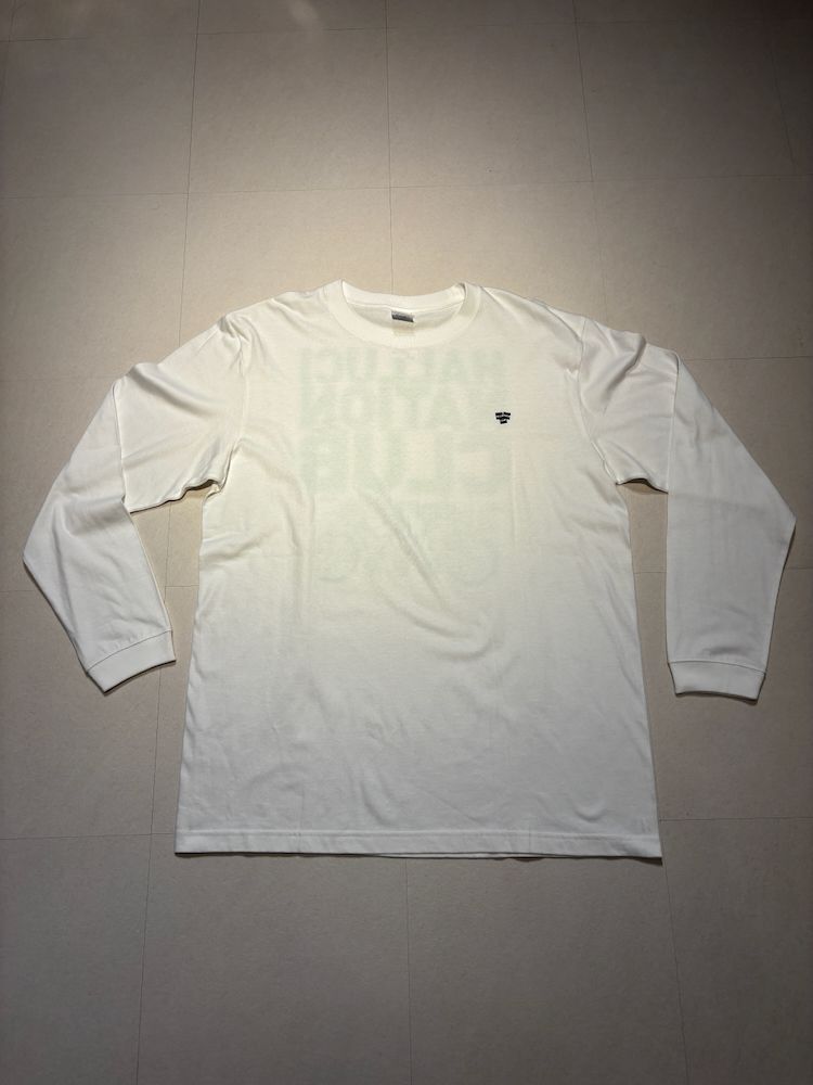【受注生産】HALLUCINATION CLUB "フロントブロッター" LONG SLEEVE WHITE (TENKI)
