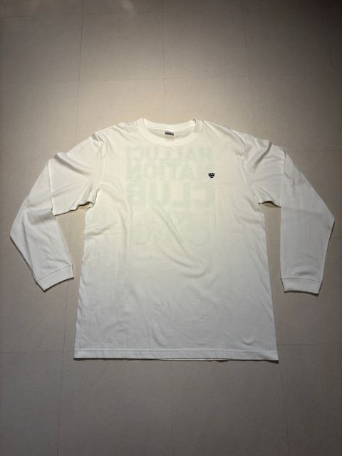 【受注生産】HALLUCINATION CLUB "フロントブロッター" LONG SLEEVE WHITE (TENKI)