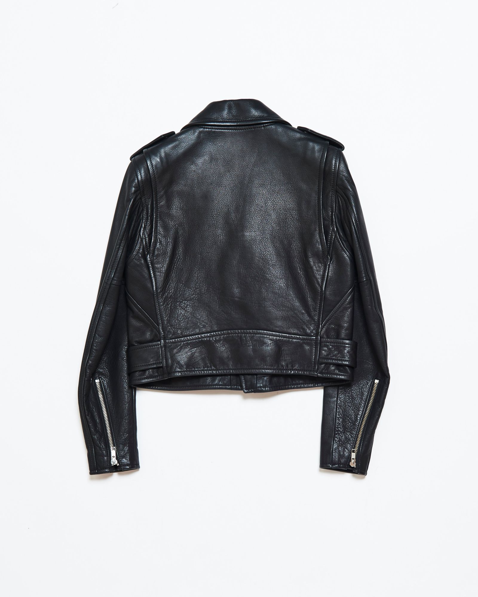 81GBJ028-5 / ショート丈 ライダースジャケット Womens (Black, White)