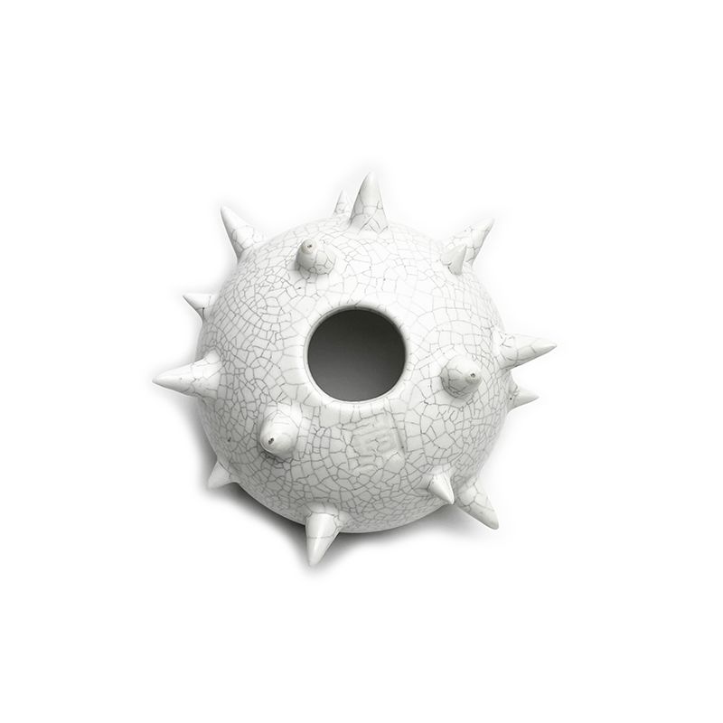 THORN STUDS POT(M)  "WHITE" -陶器鉢-