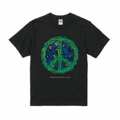 「予約商品」blue rose peace symabol S/S T-shirts(BLACK)