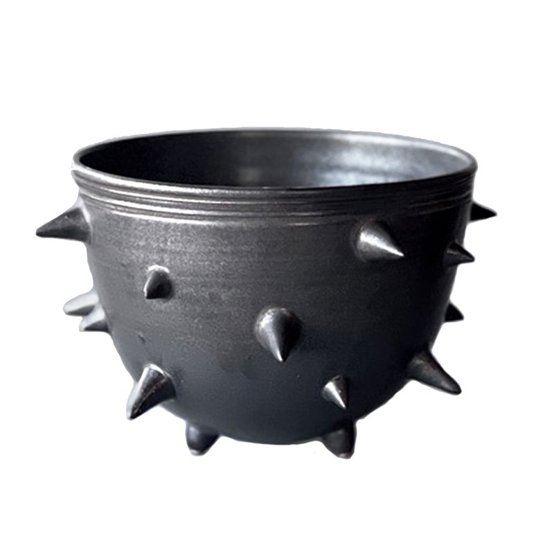 THORN STUDS POT(L)  "BLACK" -陶器鉢-