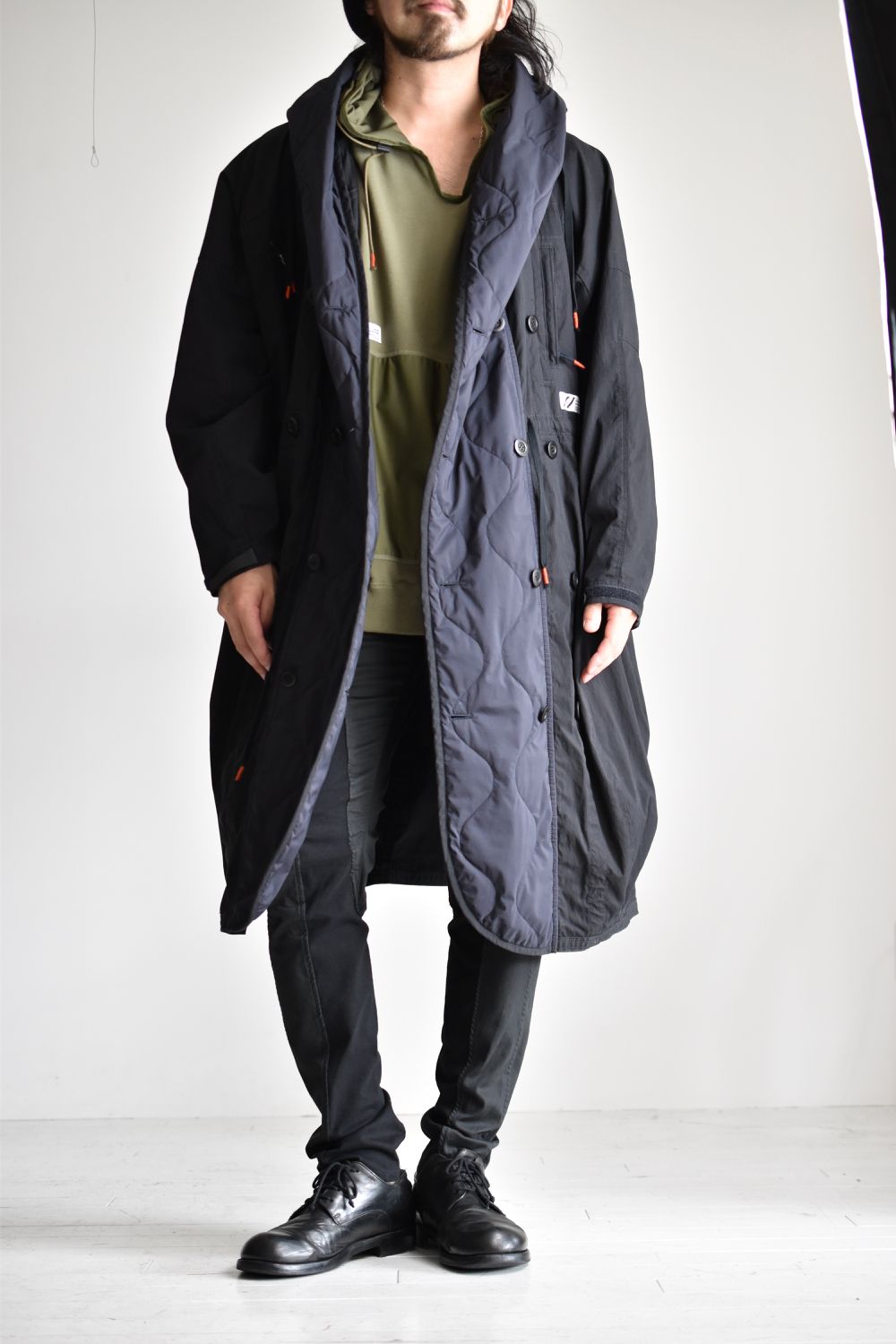 FLIGHT BALLOON WIDE LONG COAT c/#1 BLACK