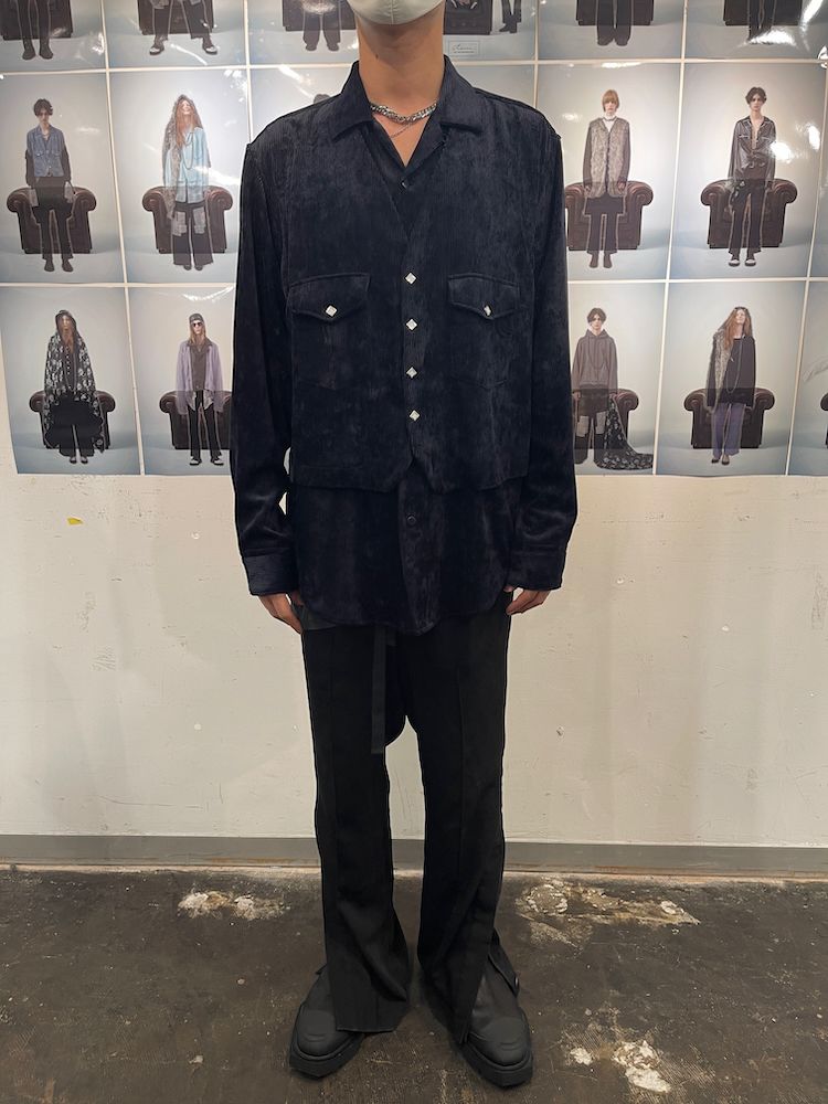 MORISSON’S LAYERED SHIRT / ベスト レイヤード コーデュロイシャツ (Black, MIntgreen, White)