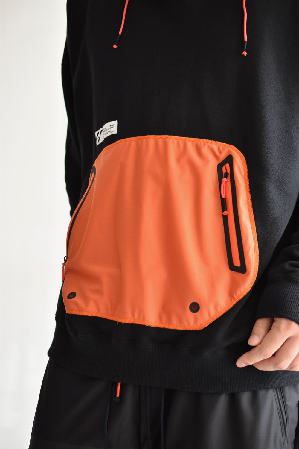 DRAW CODE HOODED PULL JERSEY c/#3 BLK X ORN