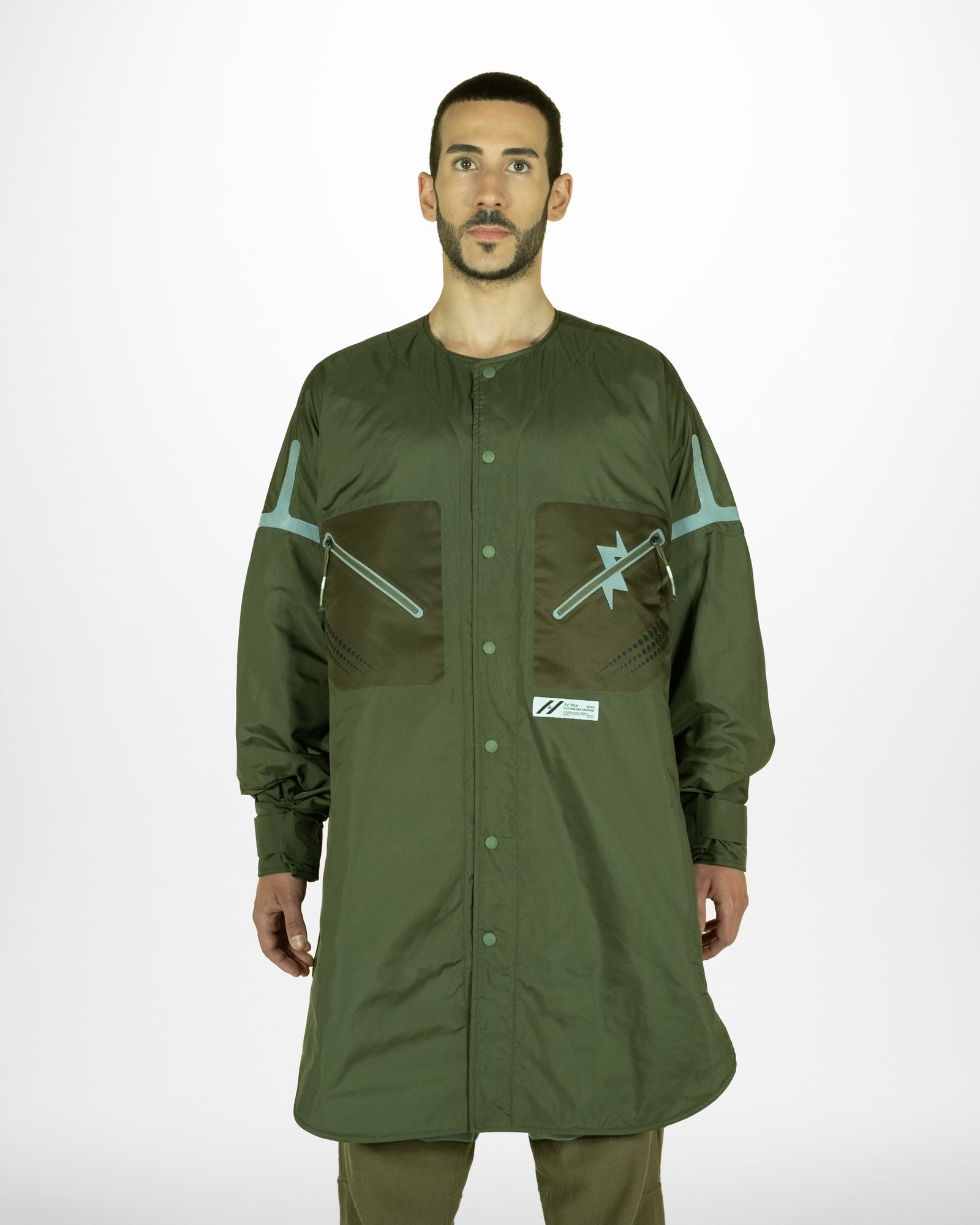 「予約商品」COLLARLESS OVERSIZED LONG PADDING COAT / col: KHAKI