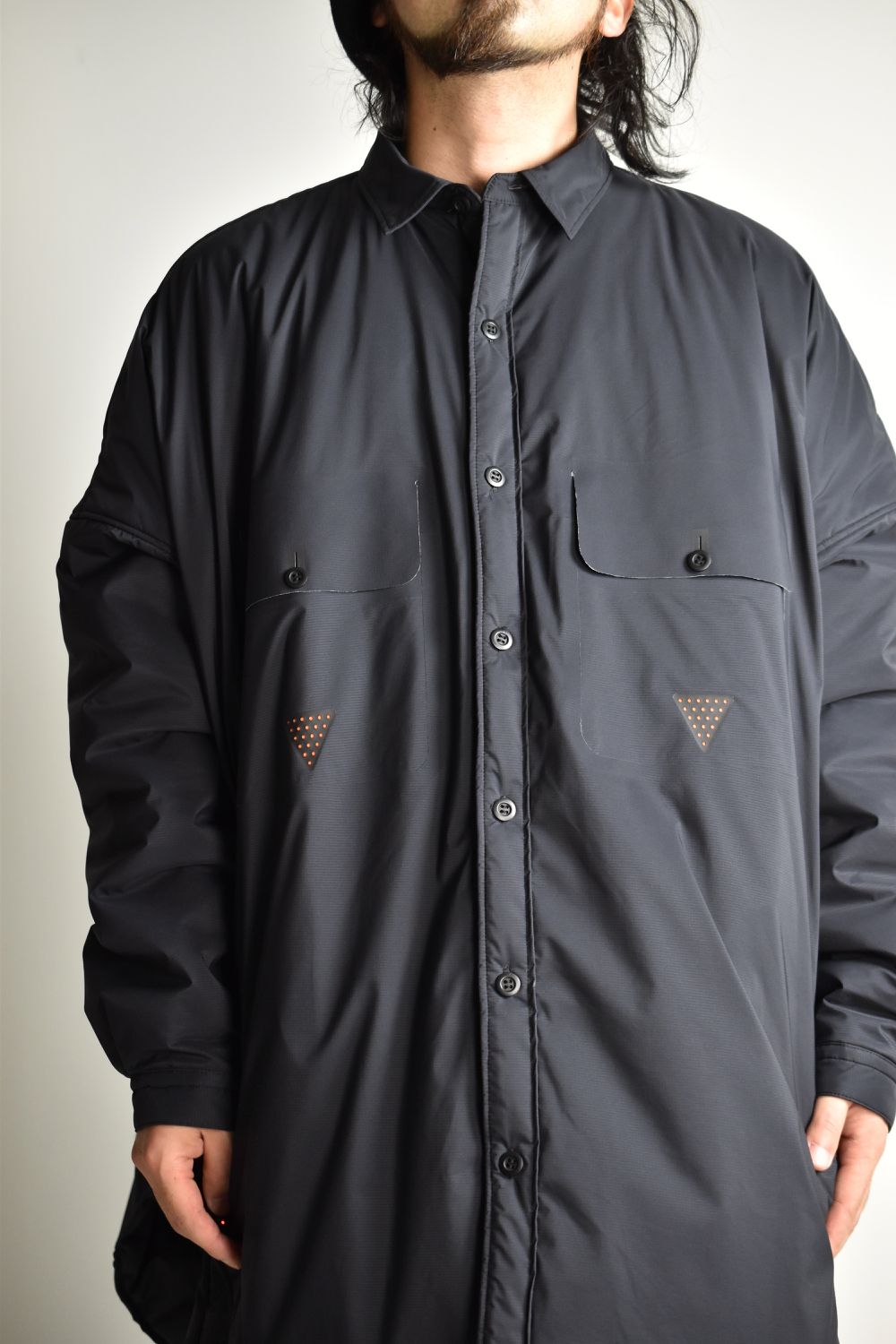 TOO BIG BAGGY QUILTED SHIRT COAT c/#2 KHAKI