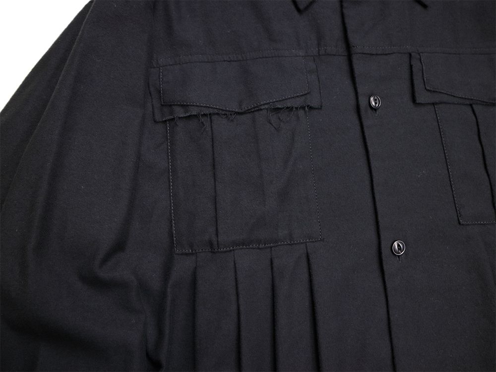 MOLESKIN PLEATS SHIRTS (BLACK)