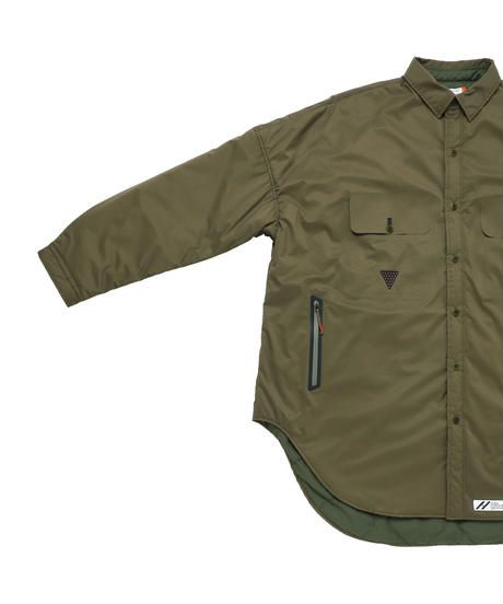 TOO BIG BAGGY QUILTED SHIRT COAT c/#2 KHAKI