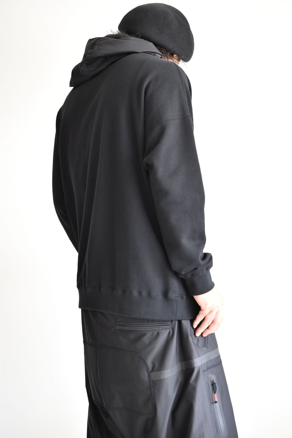 DRAW CODE HOODED PULL JERSEY c/#1 BLACK
