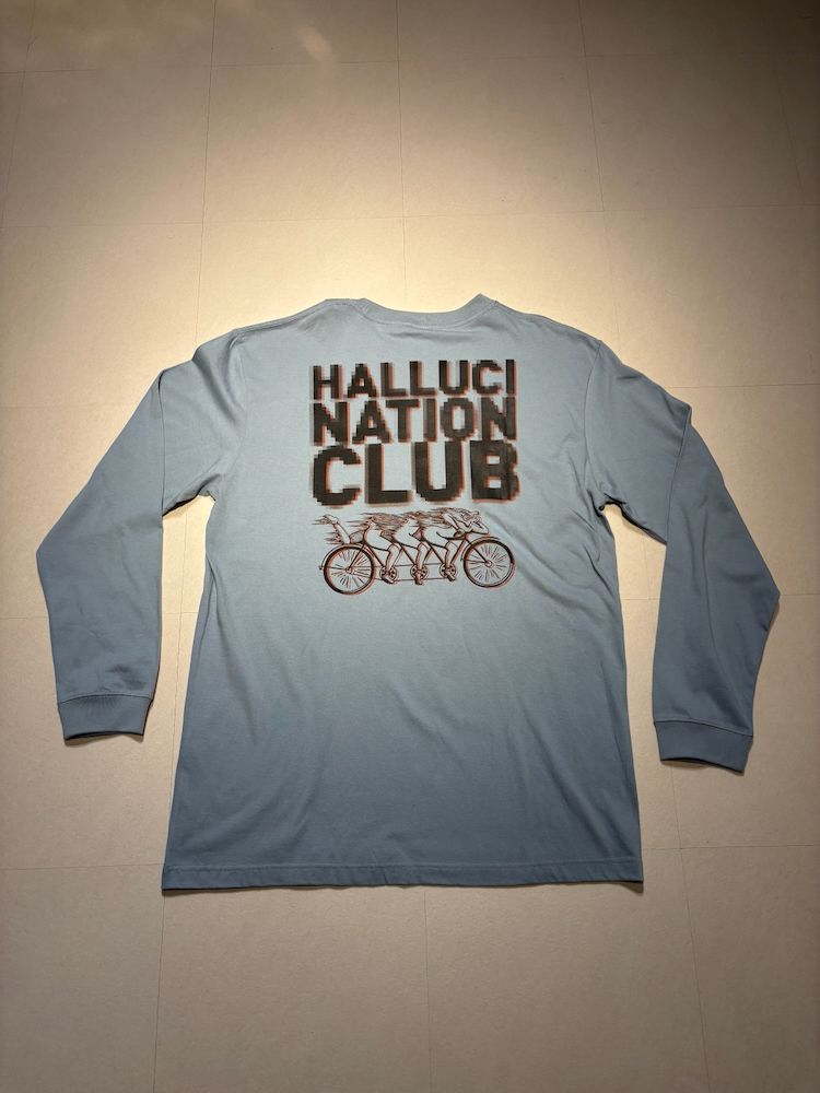 【受注生産】HALLUCINATION CLUB "フロントブロッター" LONG SLEEVE アシッドブルー (TENKI)