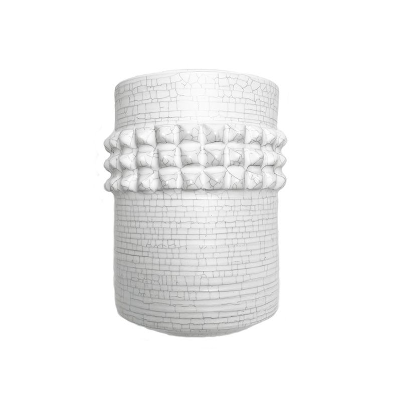 PYRAMID STUDS POT（L） "WHITE" -陶器鉢-