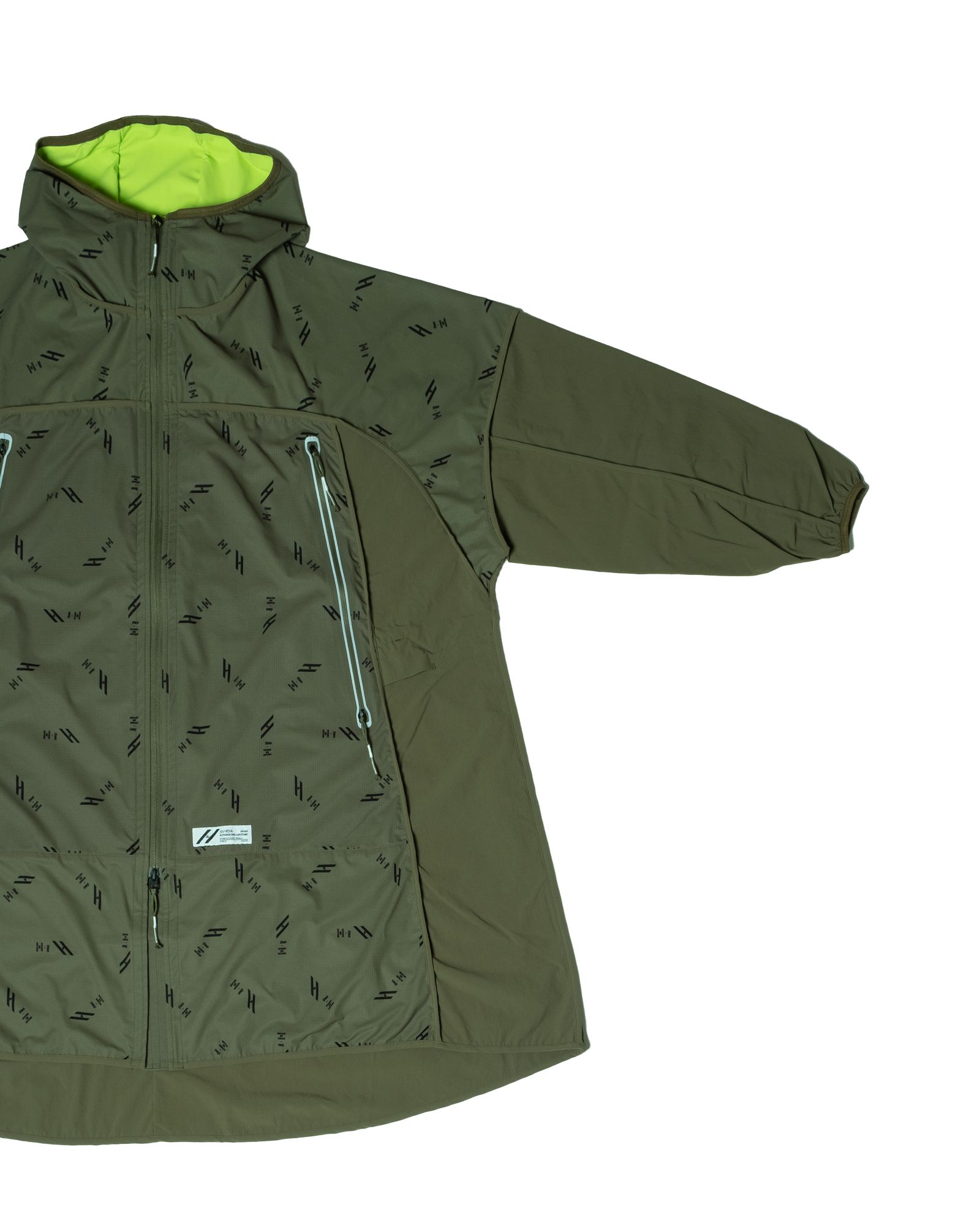 「予約商品」DOT-AIR PIPING OVERSIZED LONG HOODIE / col: KHAKI