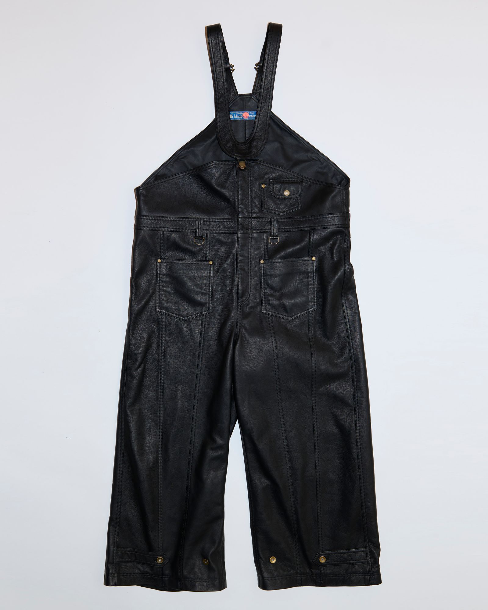 945-81TP221-5/ レザーオーバーオール (BLACK, WHITE)
