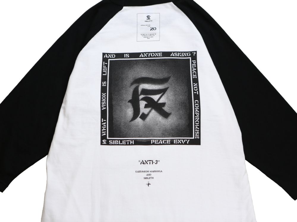 【OFFICIAL BOOTLEG CTLG 20】”ANTI-3” Raglan 3/4 Sleeve T-shirt