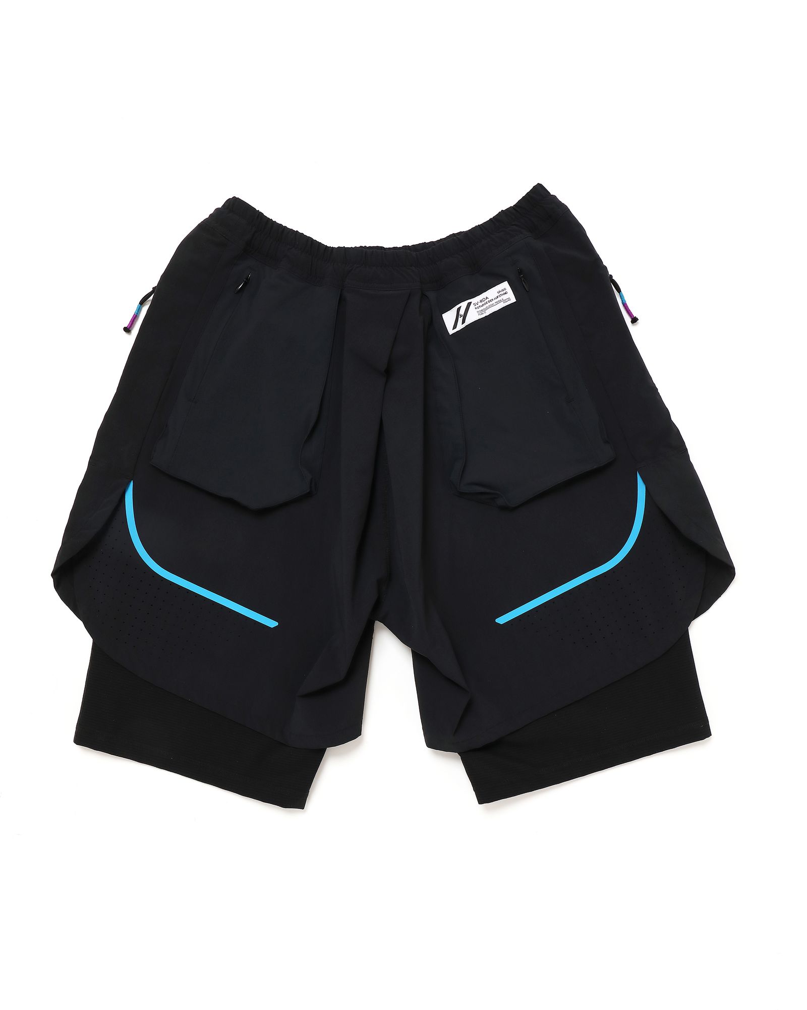 「予約商品」SEAM-LINE LAYERED SHORTS # c/BLACK