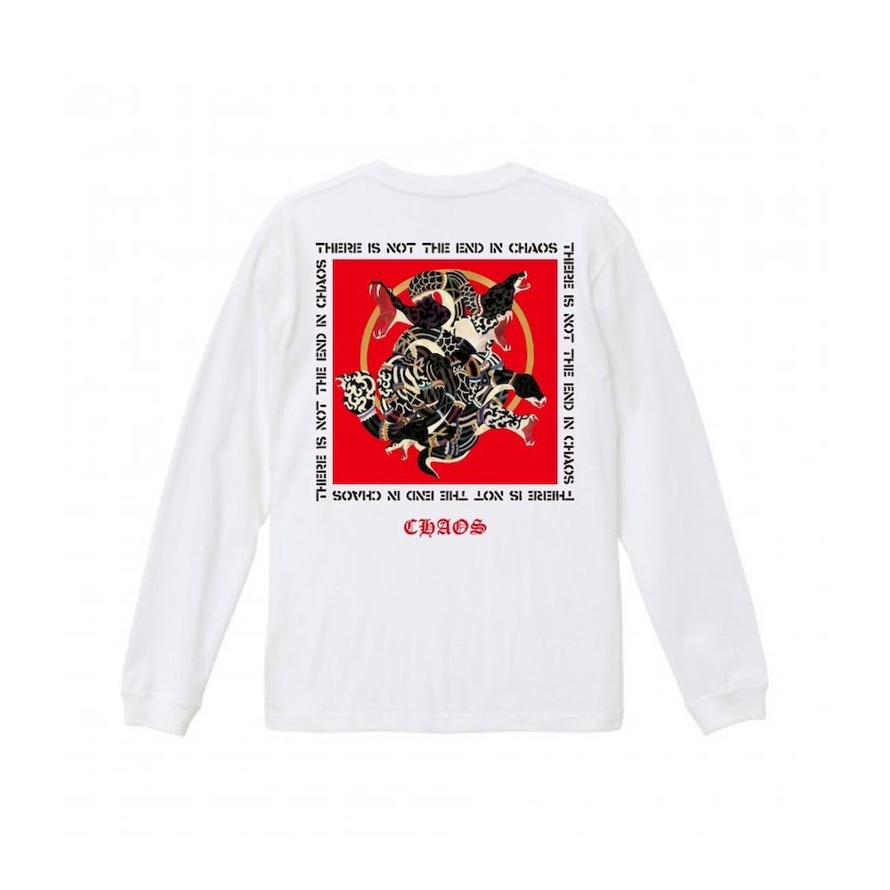 CHAOS SNAKE  L/S T-shirts (WHITE)