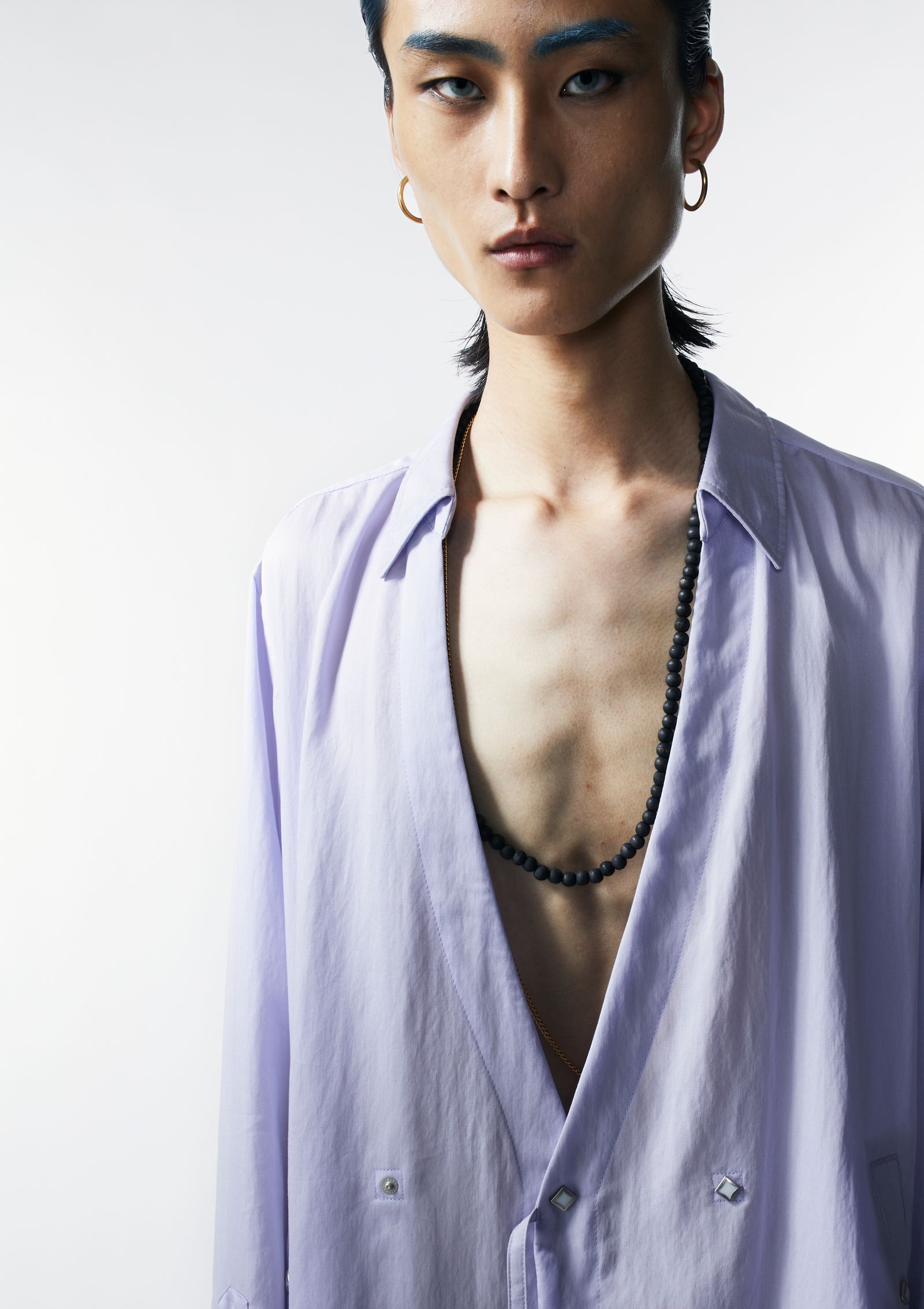 DOUBLE BREASTED WESTERN SHIRT / ウェスタンシャツ (BLACK,GREEN,PURPLE,LIGHT GRAY)